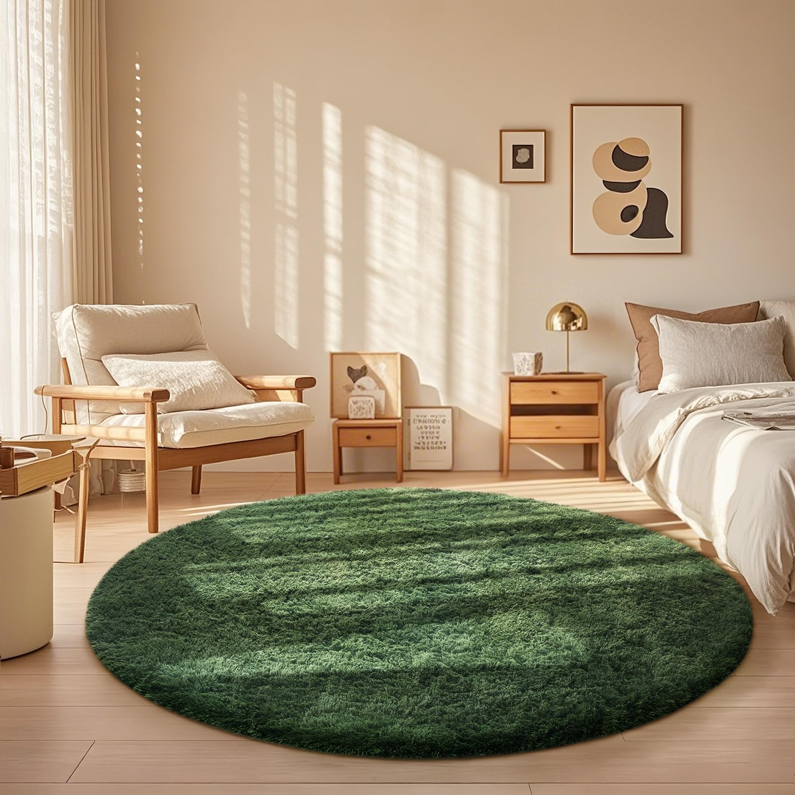 Ophanie Beige Rugs for Living Room Bedroom, 5x8 Fluffy Fuzzy Furry Carpet, Plush Soft Shaggy Bedside Indoor Floor Area Rug for Kids Girls Boys Baby Teen Dorm Nursery Home Decor Aesthetic
