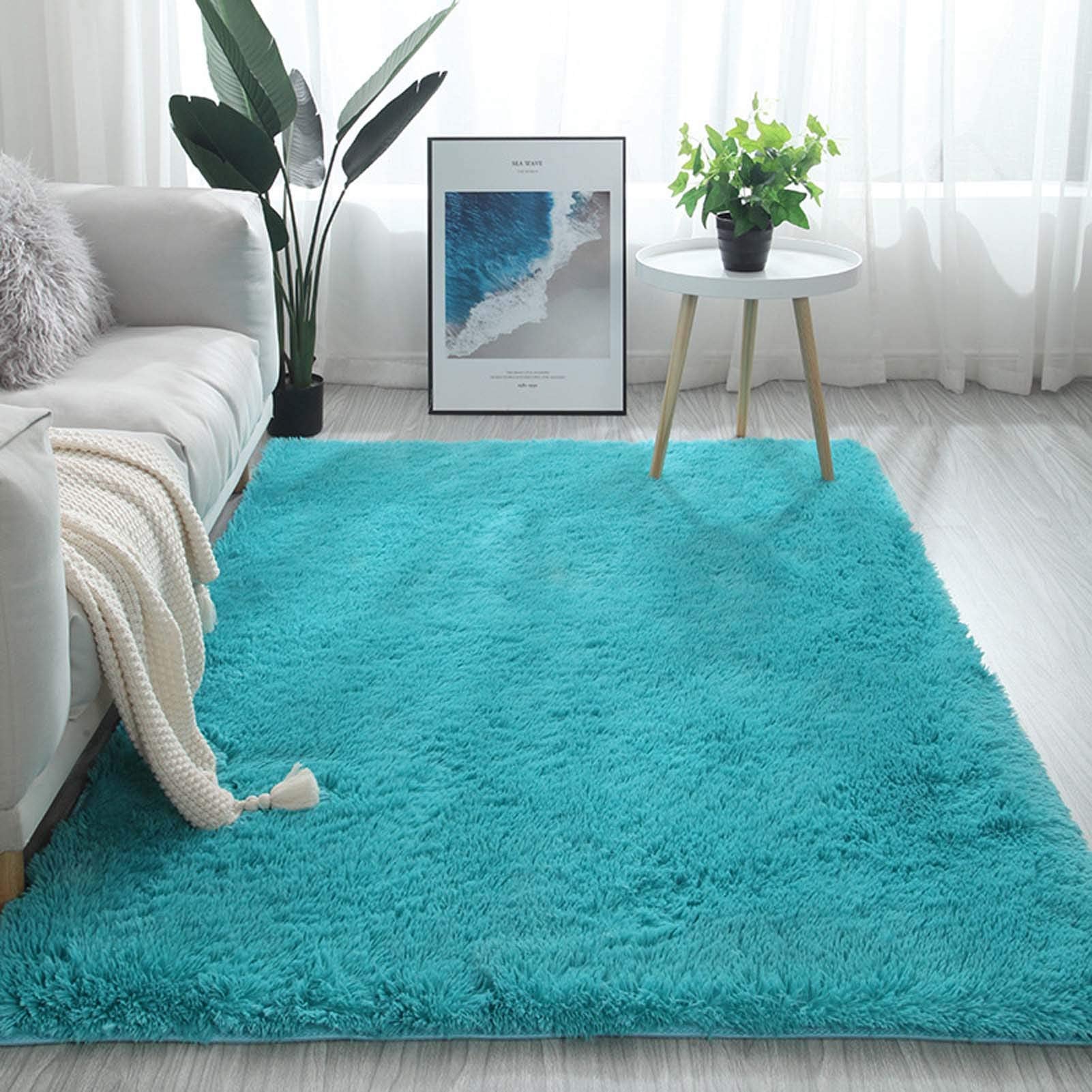 Luxury Fluffy Area Rugs 47 x 79 inch, Ultra Soft Shaggy Rug Plush Plush Carpet for Bedroom Kids Girls Boys Baby Living Room, Anti-Slip Floor Mat