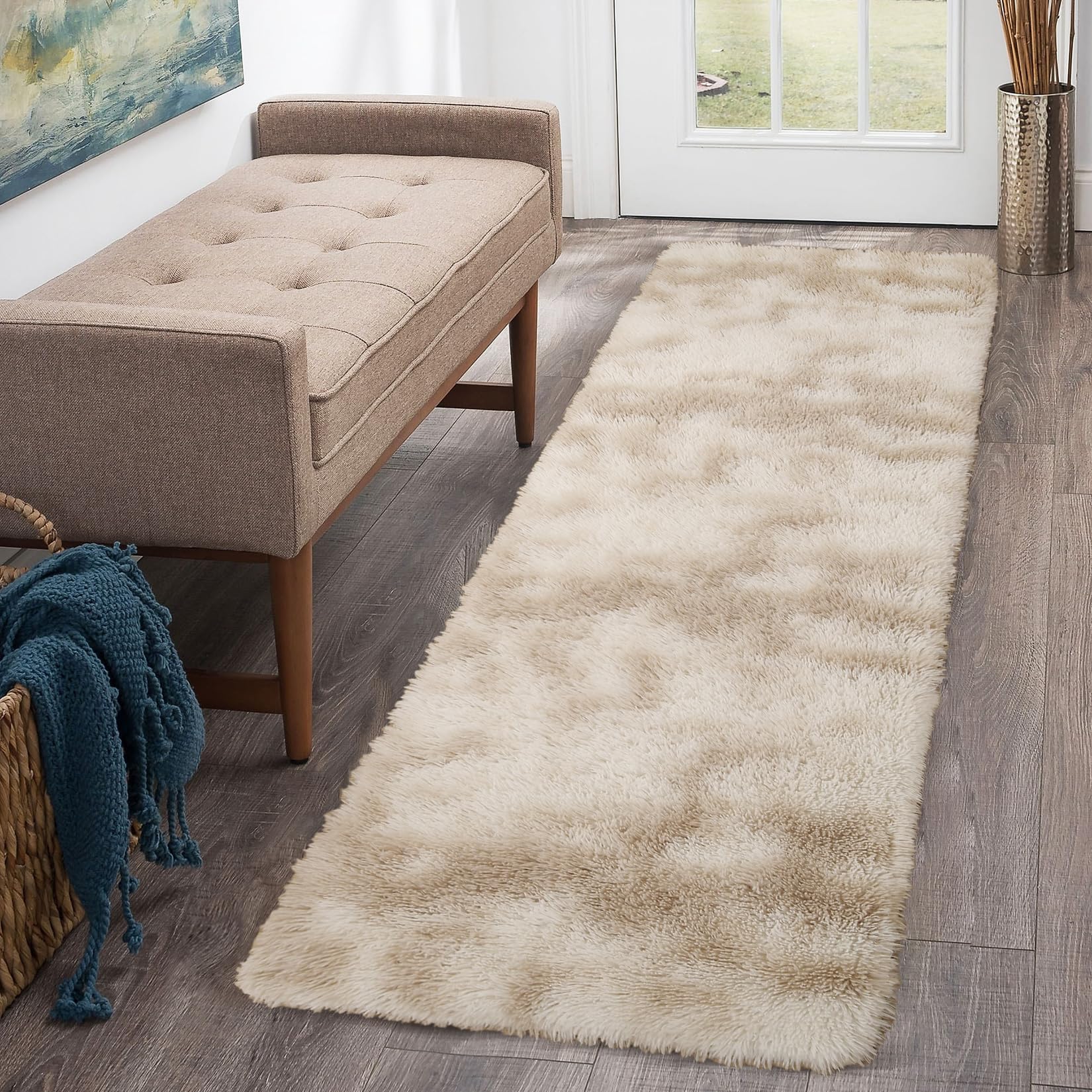 CAROMIO 10x13 Fluffy Area Rugs Extra Large Plush and Thick Faux Fur Shag Rug for Living Room Non-Slip Non-Shedding Accent Rug Carpet for Bedroom, Fuzzy Shaggy Rugs for Kids Nursery Dorm, Black