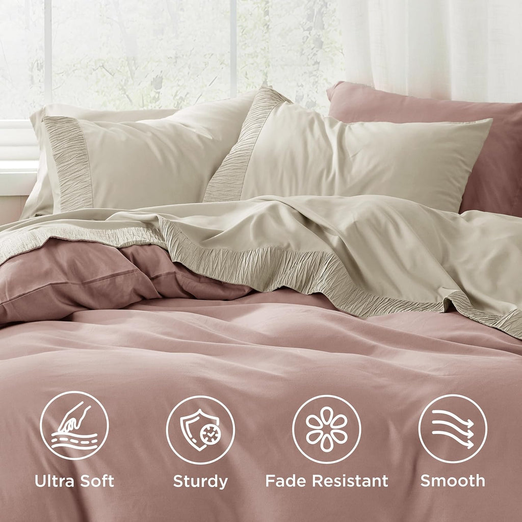 Bedsure King Size Sheets Set - 4 Pieces Soft King Sheets - Breathable & Cooling - Hotel Luxury - Easy Care Polyester Microfiber Bedding for Kids, Women, Men, Linen