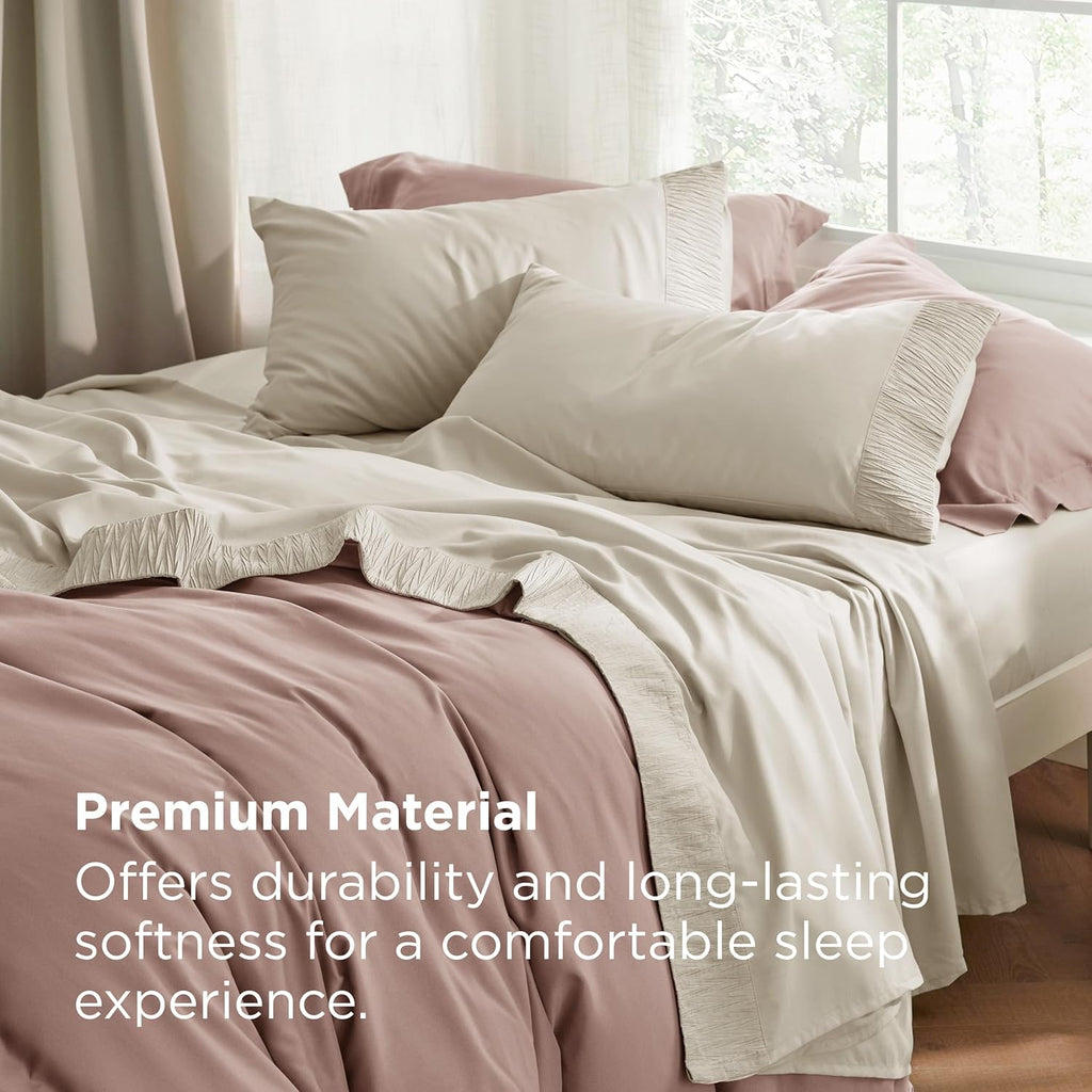 Bedsure King Size Sheets Set - 4 Pieces Soft King Sheets - Breathable & Cooling - Hotel Luxury - Easy Care Polyester Microfiber Bedding for Kids, Women, Men, Linen
