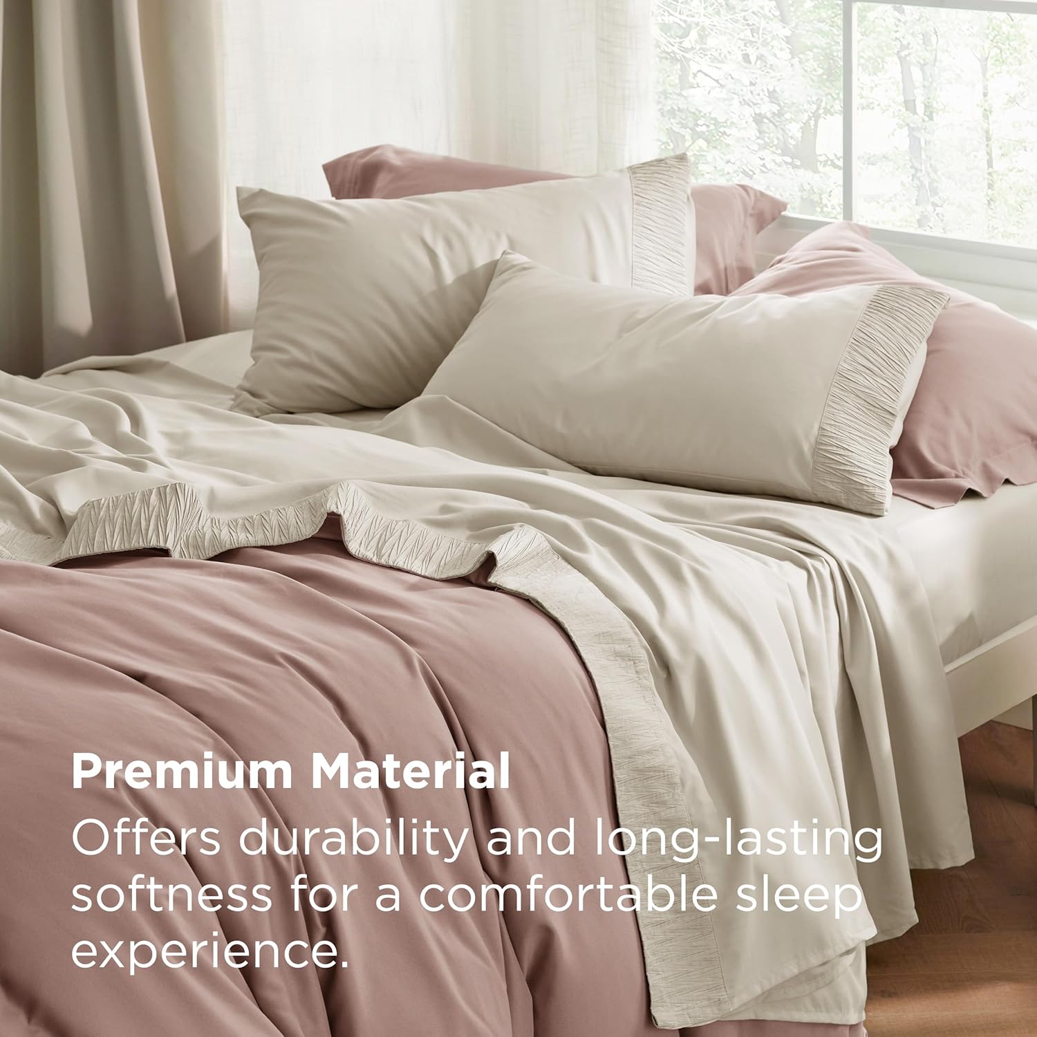 Bedsure King Size Sheets Set - 4 Pieces Soft King Sheets - Breathable & Cooling - Hotel Luxury - Easy Care Polyester Microfiber Bedding for Kids, Women, Men, Linen