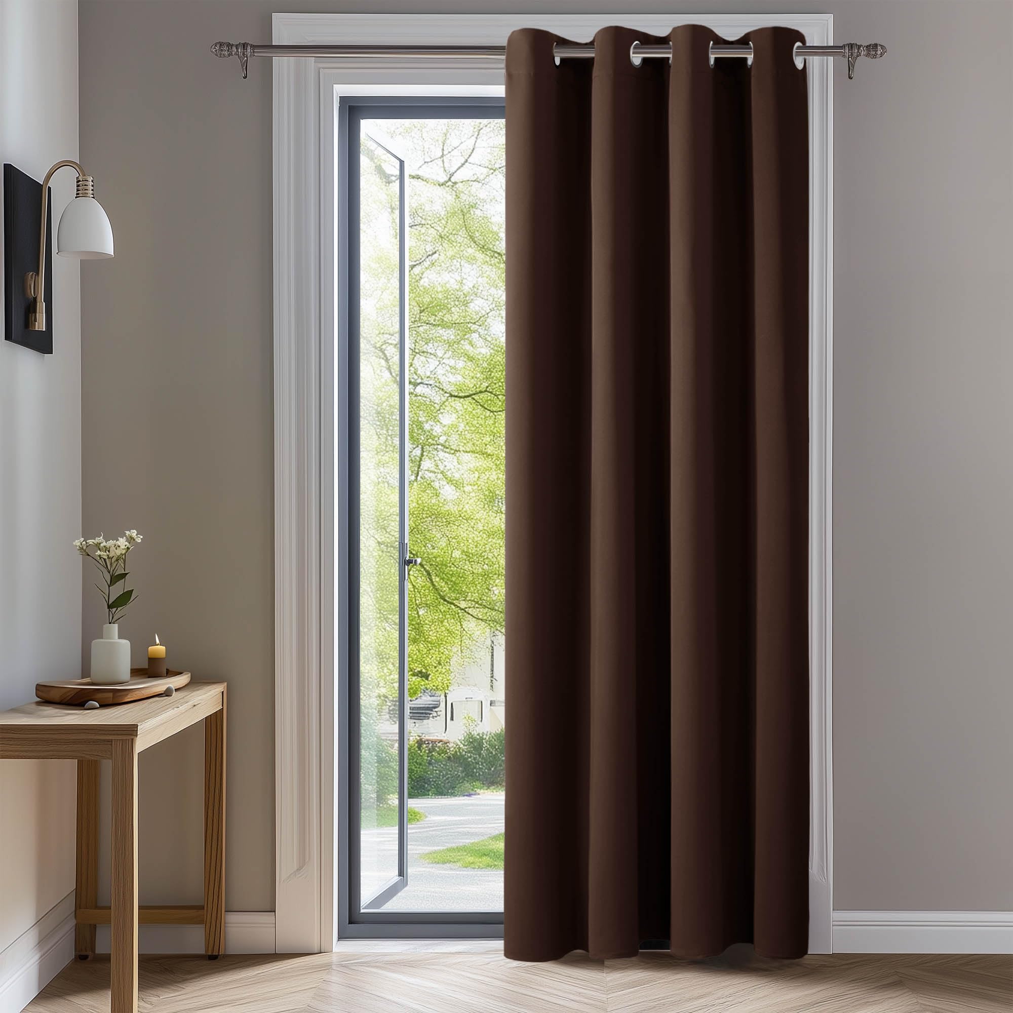 Deconovo Blackout Wide Curtain Panel, Grommet Top Thermal Insulated Room Darkening Drape for Bedroom Living Room, Khaki Divider, 100W x 84L Inch, Pack of 1