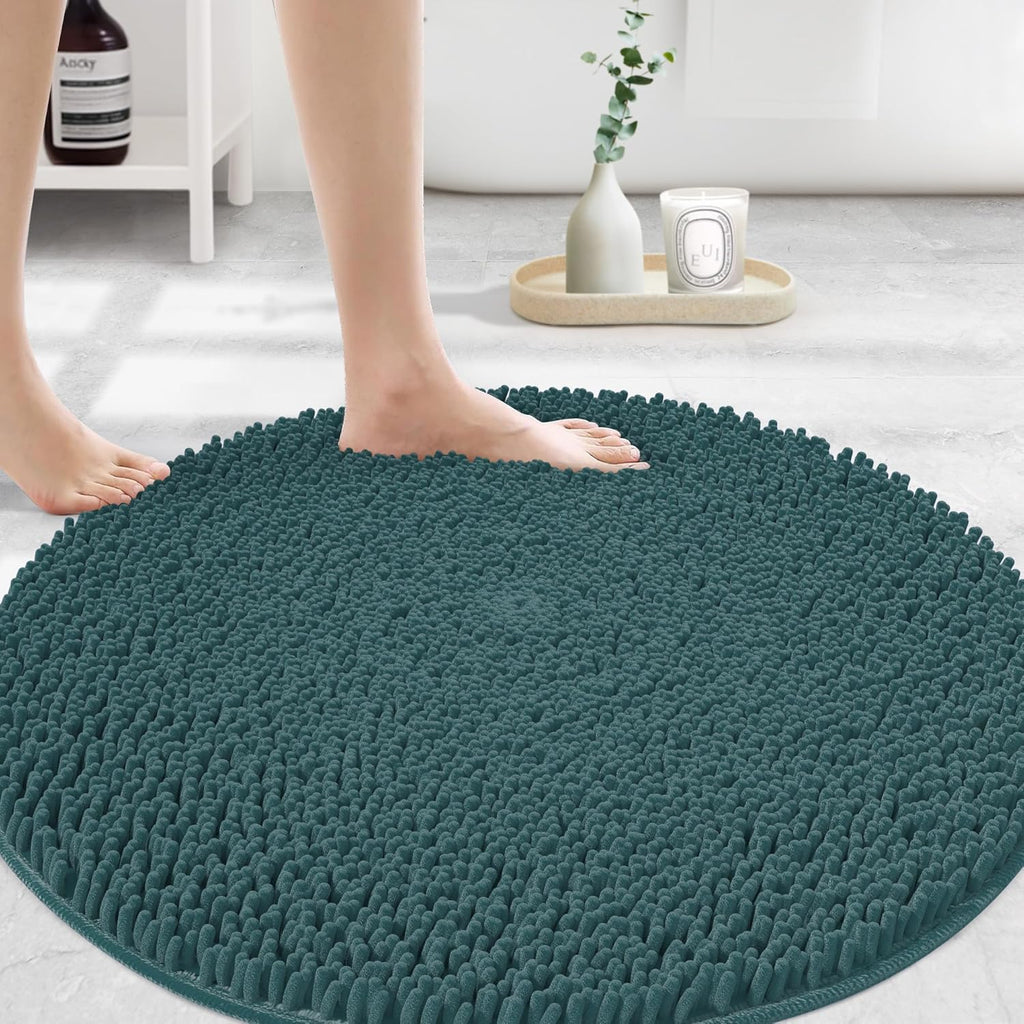 MAYSHINE Plush Shaggy Chenille Bath Mat | Extra Soft, Super Absorbent, Non-Slip Bathroom Rug | Fluffy Microfiber, Area Rug Sets for Bathroom Floor, Kitchen, Living Room | 59"x31" | Beige