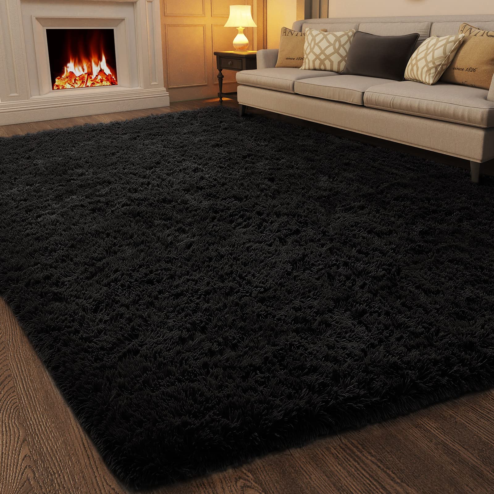 Ophanie Beige Rugs for Living Room Bedroom, 5x8 Fluffy Fuzzy Furry Carpet, Plush Soft Shaggy Bedside Indoor Floor Area Rug for Kids Girls Boys Baby Teen Dorm Nursery Home Decor Aesthetic