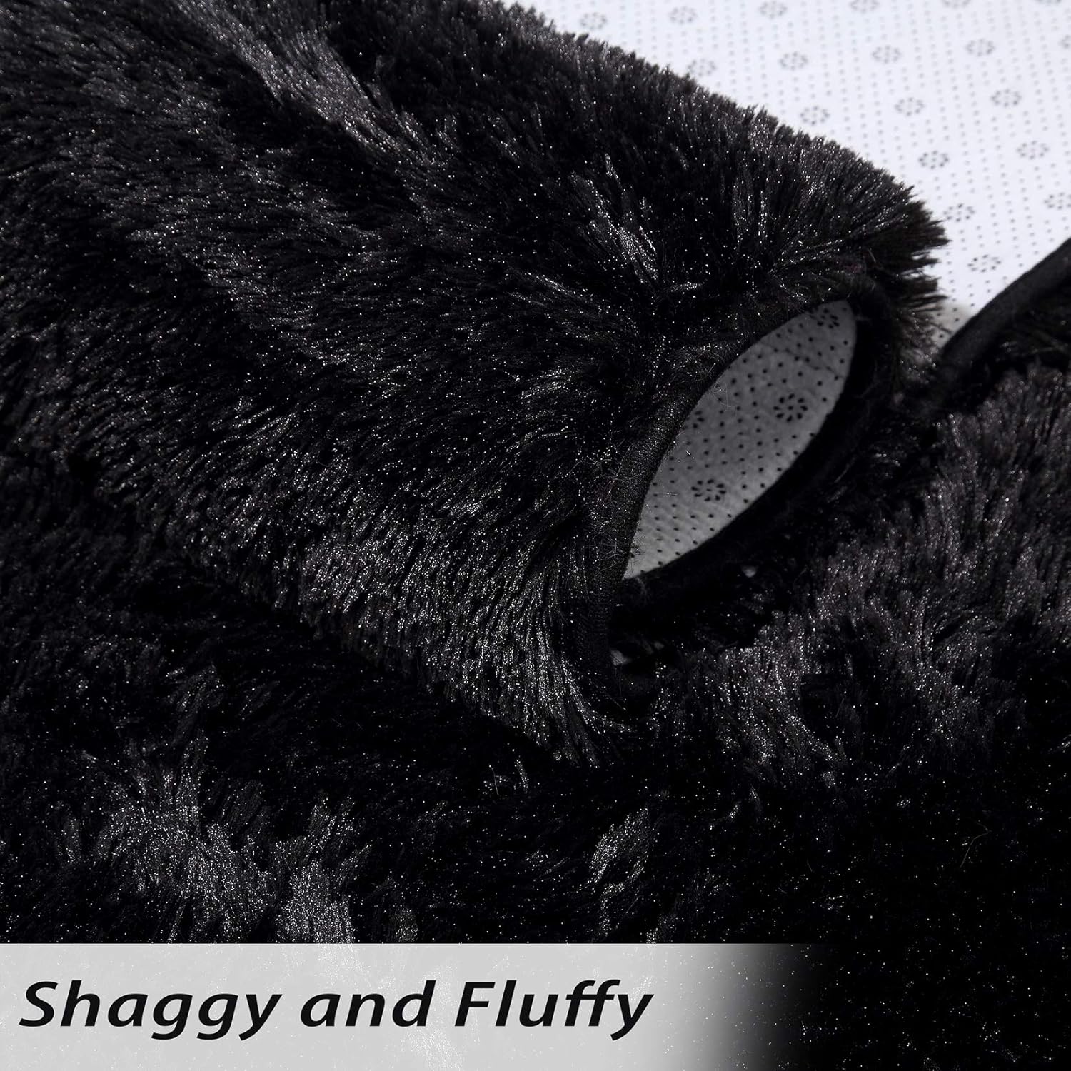 CAROMIO 10x13 Fluffy Area Rugs Extra Large Plush and Thick Faux Fur Shag Rug for Living Room Non-Slip Non-Shedding Accent Rug Carpet for Bedroom, Fuzzy Shaggy Rugs for Kids Nursery Dorm, Black