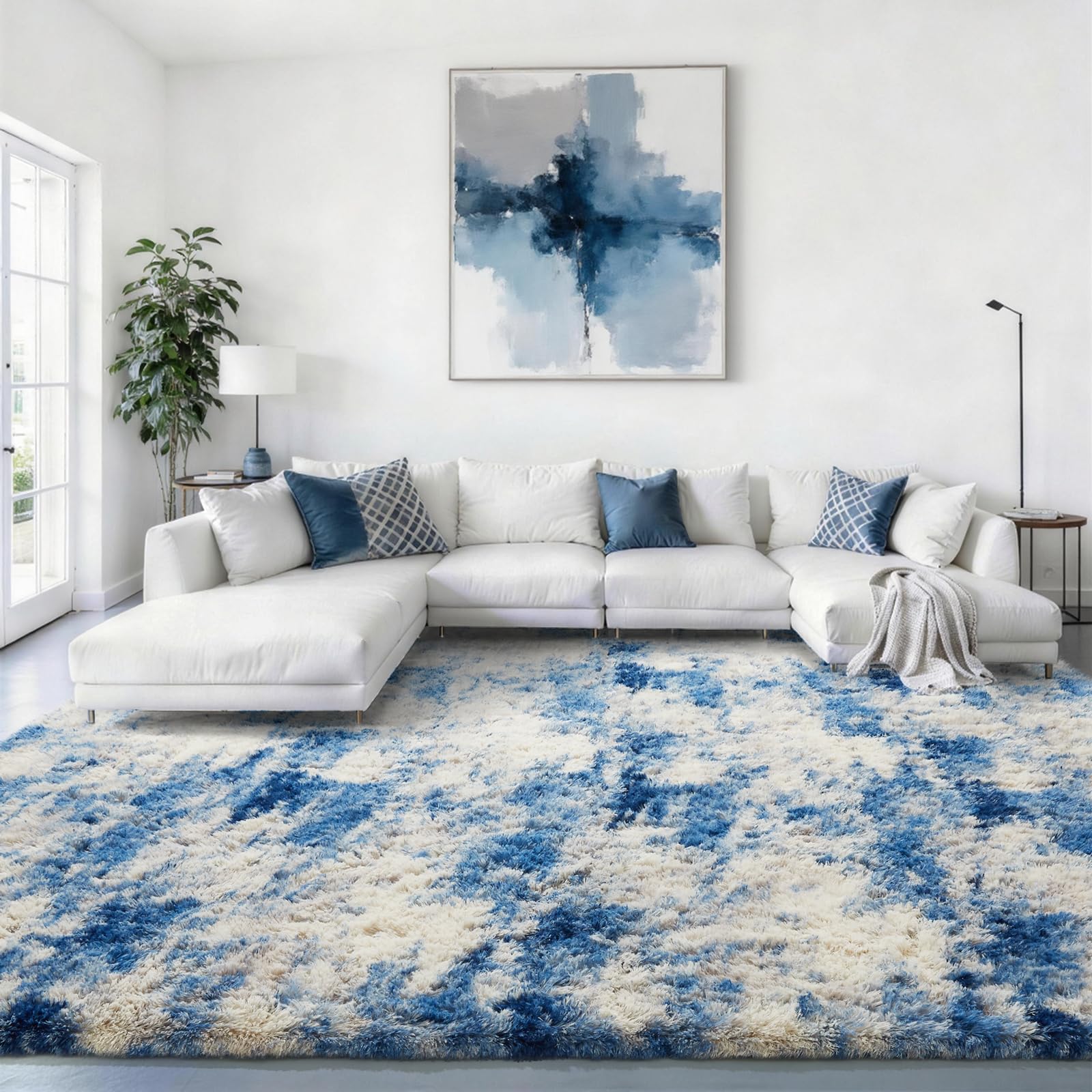 Ophanie Beige Rugs for Living Room Bedroom, 5x8 Fluffy Fuzzy Furry Carpet, Plush Soft Shaggy Bedside Indoor Floor Area Rug for Kids Girls Boys Baby Teen Dorm Nursery Home Decor Aesthetic