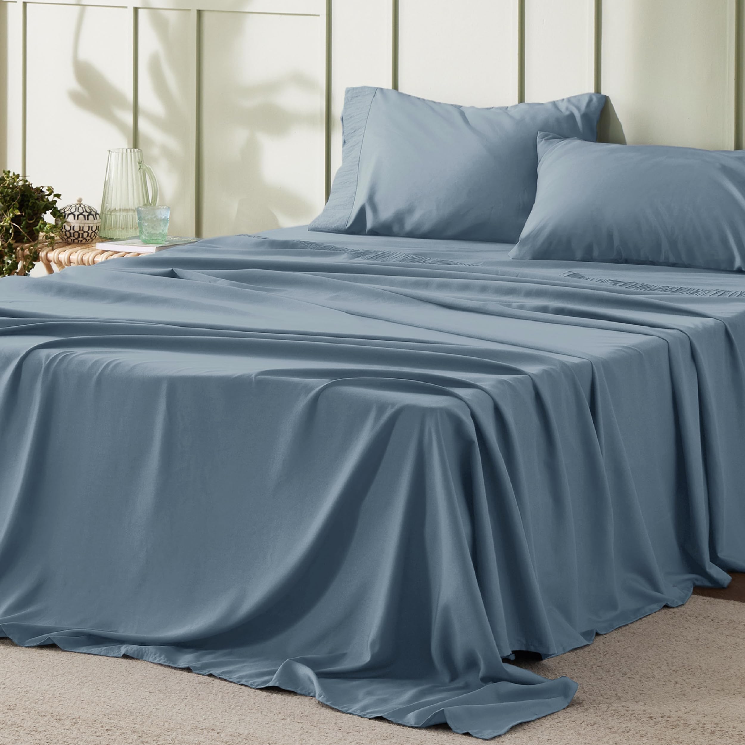 Bedsure King Size Sheets Set - 4 Pieces Soft King Sheets - Breathable & Cooling - Hotel Luxury - Easy Care Polyester Microfiber Bedding for Kids, Women, Men, Linen