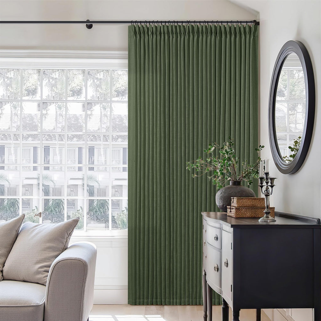 90 Inch Pinch Pleated Linen Curtains 2 Panel Set for Living Room Cream Natural Thick Linen Textured Drapes 90 Inches Long Pinch Pleat Drapes Birch Ivory Semi Sheer Curtain for Dining Bedroom Office