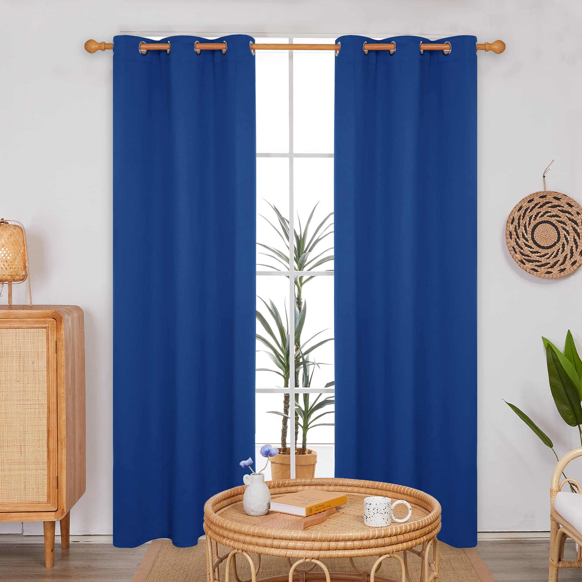 Deconovo Blackout Wide Curtain Panel, Grommet Top Thermal Insulated Room Darkening Drape for Bedroom Living Room, Khaki Divider, 100W x 84L Inch, Pack of 1