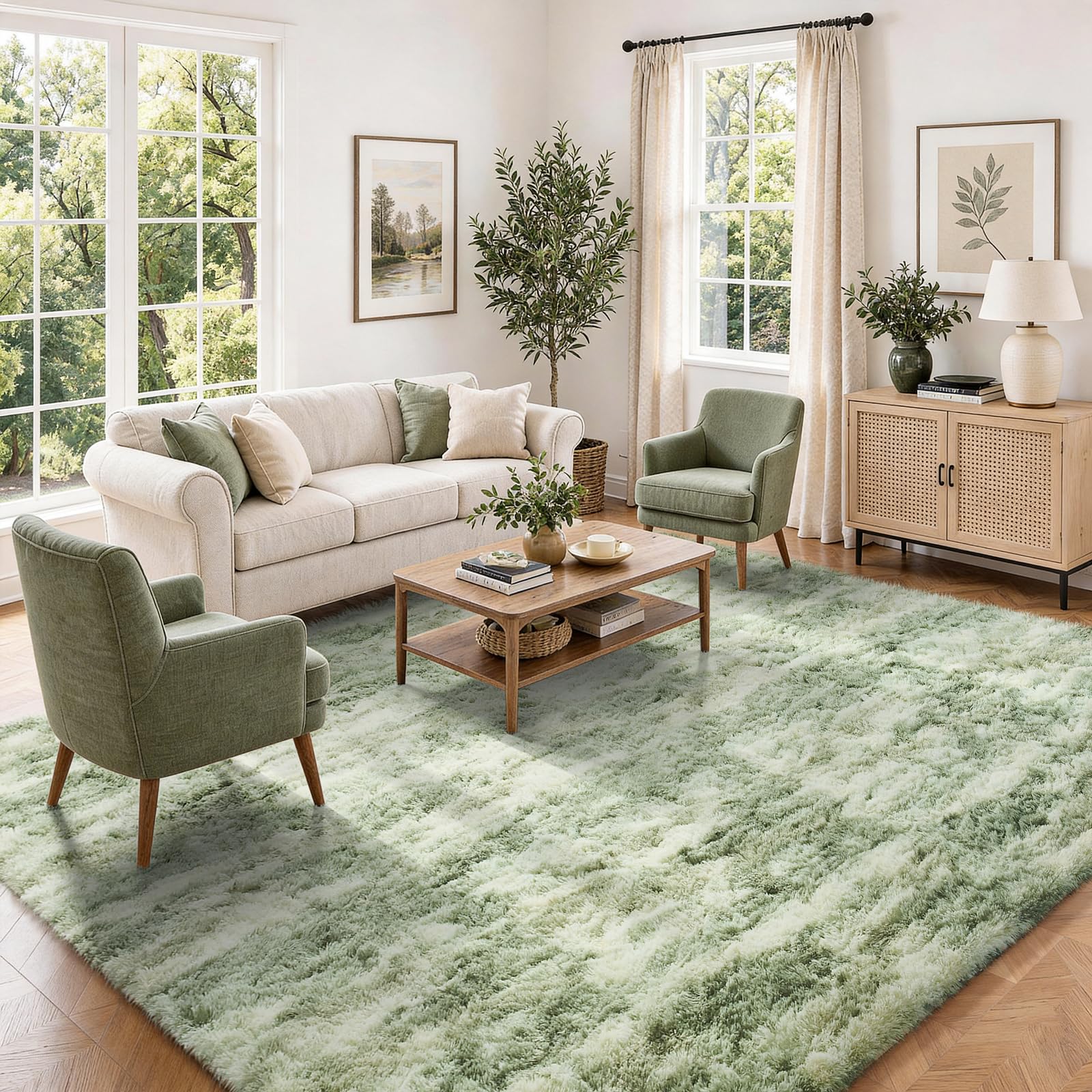 Ophanie Beige Rugs for Living Room Bedroom, 5x8 Fluffy Fuzzy Furry Carpet, Plush Soft Shaggy Bedside Indoor Floor Area Rug for Kids Girls Boys Baby Teen Dorm Nursery Home Decor Aesthetic
