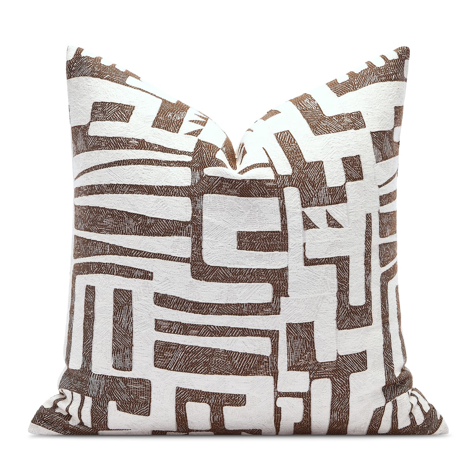 Luxury Zebra Lumbar Pillow Cover with Brown Tassel Trim, Zebra Pattern Jacquard Design Decorative Pillow Case for Sofa Bedroom Living Room, 12x20 Inch (Single Pack)