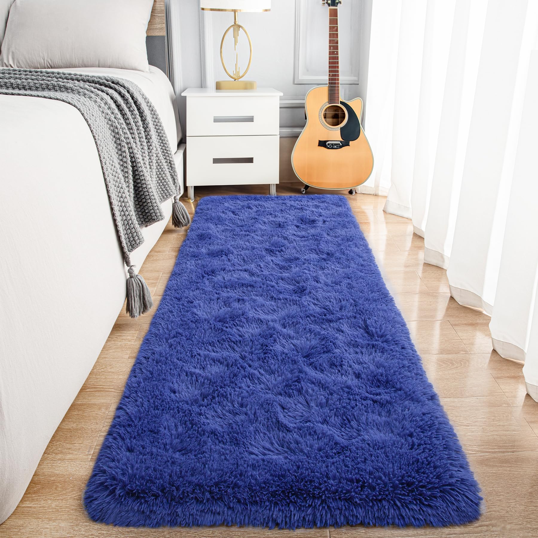 8x10 Extra Large Green Area Rug for Living Room Bedroom Dining Room, Fluffy Shag Soft Plush Furry Carpet Solid Color, Non-Slip Indoor Floor Mat for Kids Home Decor