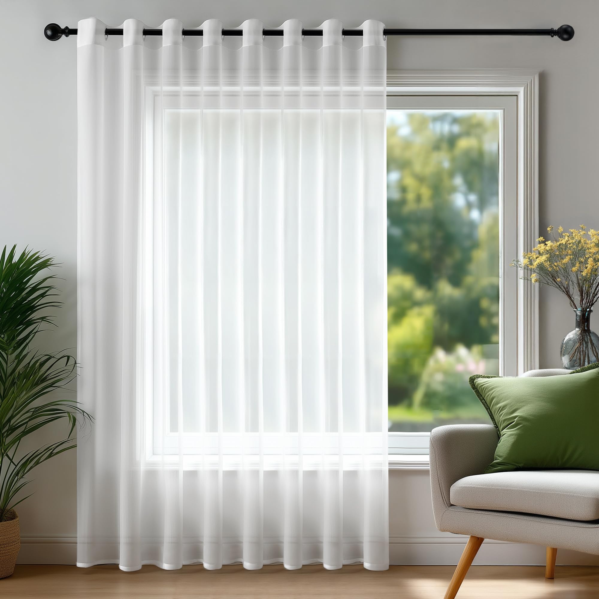Deconovo Blackout Wide Curtain Panel, Grommet Top Thermal Insulated Room Darkening Drape for Bedroom Living Room, Khaki Divider, 100W x 84L Inch, Pack of 1