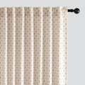 MIULEE Decorative Back Tab Linen Curtains with Geometric Pattern for Living Room Bedroom Farmhouse Rustic Thick Woven Textured Patterned Floor to Ceiling Drapes 102 Inch Long 2 Panels, Dark Grey