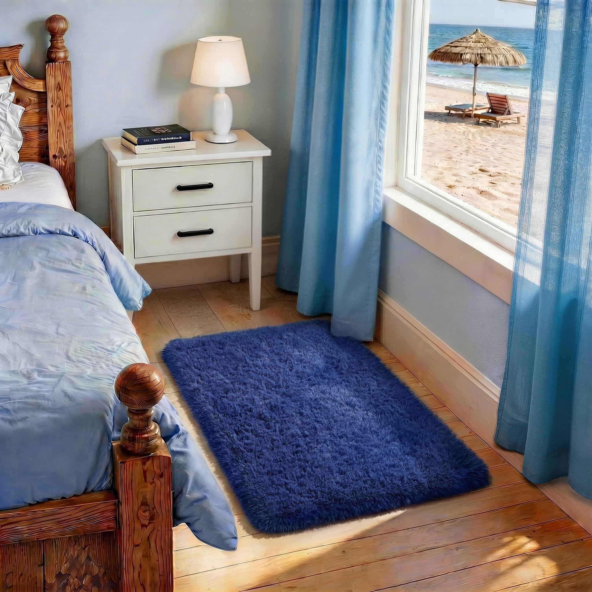 Ophanie Beige Rugs for Living Room Bedroom, 5x8 Fluffy Fuzzy Furry Carpet, Plush Soft Shaggy Bedside Indoor Floor Area Rug for Kids Girls Boys Baby Teen Dorm Nursery Home Decor Aesthetic