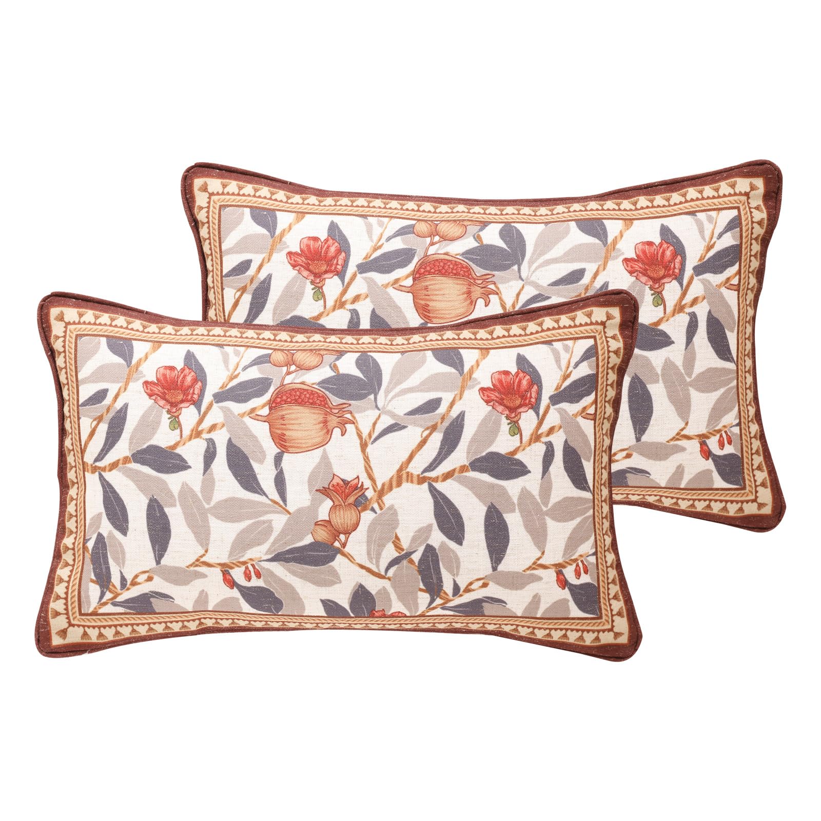 patdrea Designer Throw Pillow Covers for Couch 18"x18",Vintage Linen Pillows Cover with Cheetah Pattern and Luxury Pendant,Farmhouse Decorative Pillowcases for Bed Living Room Outdoor Set of 2