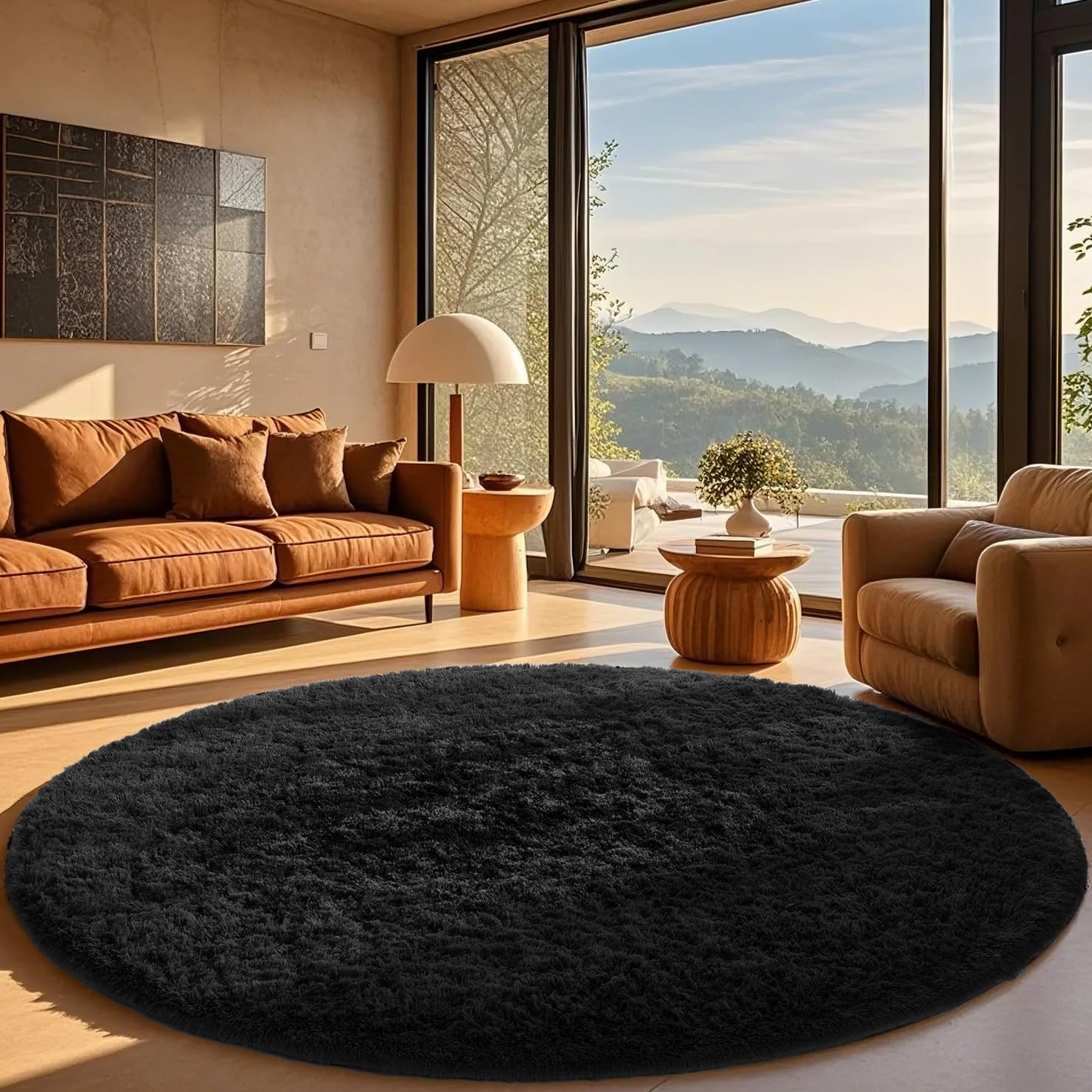 Ophanie Beige Rugs for Living Room Bedroom, 5x8 Fluffy Fuzzy Furry Carpet, Plush Soft Shaggy Bedside Indoor Floor Area Rug for Kids Girls Boys Baby Teen Dorm Nursery Home Decor Aesthetic