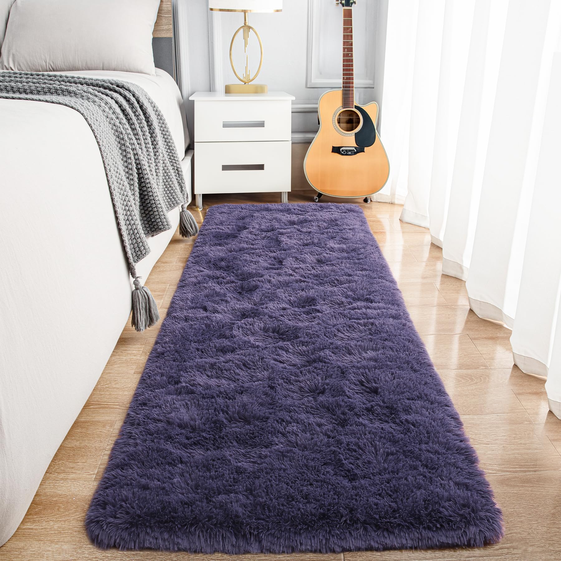 8x10 Extra Large Green Area Rug for Living Room Bedroom Dining Room, Fluffy Shag Soft Plush Furry Carpet Solid Color, Non-Slip Indoor Floor Mat for Kids Home Decor