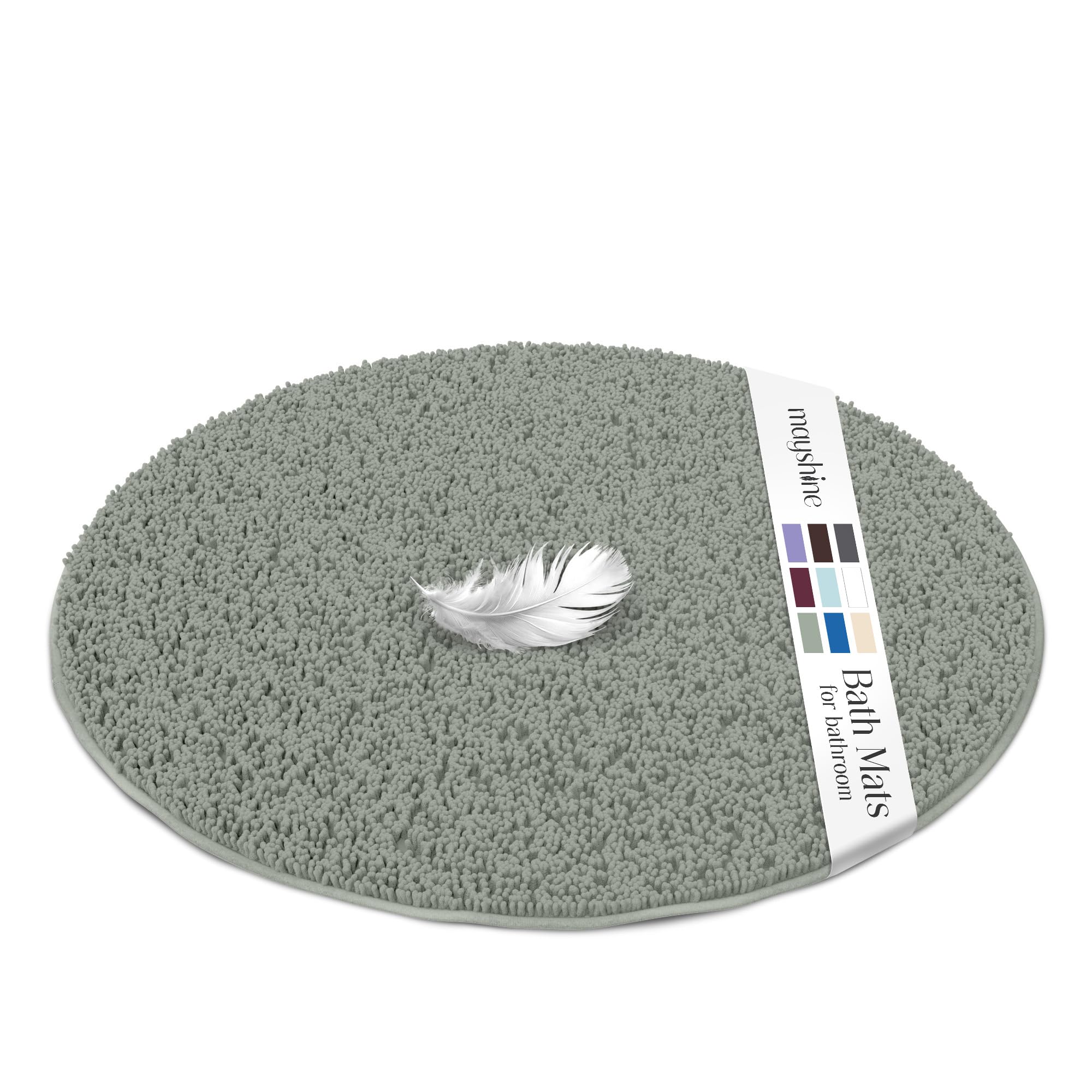 MAYSHINE Plush Shaggy Chenille Bath Mat | Extra Soft, Super Absorbent, Non-Slip Bathroom Rug | Fluffy Microfiber, Area Rug Sets for Bathroom Floor, Kitchen, Living Room | 59"x31" | Beige