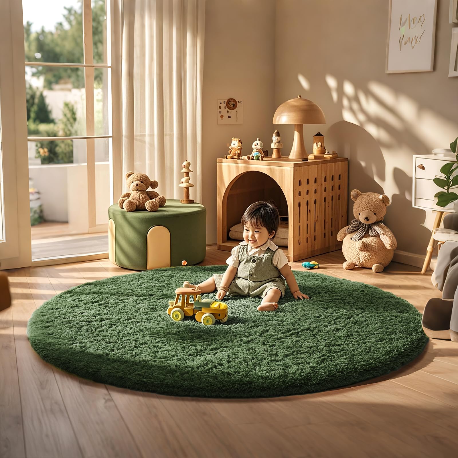 Ophanie Beige Rugs for Living Room Bedroom, 5x8 Fluffy Fuzzy Furry Carpet, Plush Soft Shaggy Bedside Indoor Floor Area Rug for Kids Girls Boys Baby Teen Dorm Nursery Home Decor Aesthetic