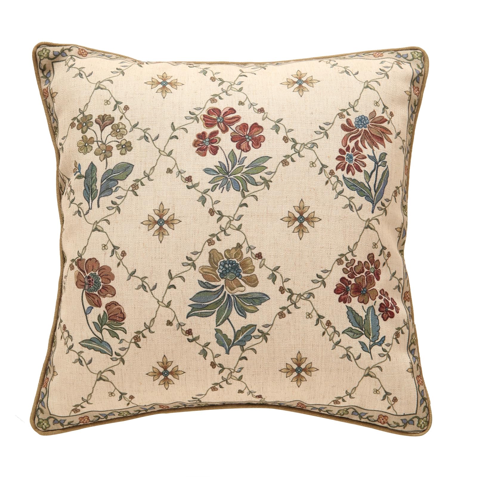 patdrea Designer Throw Pillow Covers for Couch 18"x18",Vintage Linen Pillows Cover with Cheetah Pattern and Luxury Pendant,Farmhouse Decorative Pillowcases for Bed Living Room Outdoor Set of 2