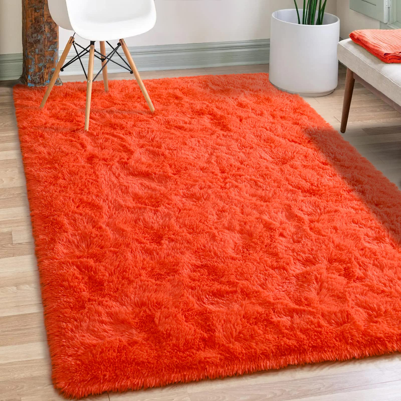 Merelax Soft Modern Indoor Shaggy Area Rug for Bedroom Livingroom Dorm Kids Room Home Decorative, Non-Slip Plush Fluffy Furry Fur Rugs Comfy Nursery Accent Floor Carpet 2x3 Feet, Black