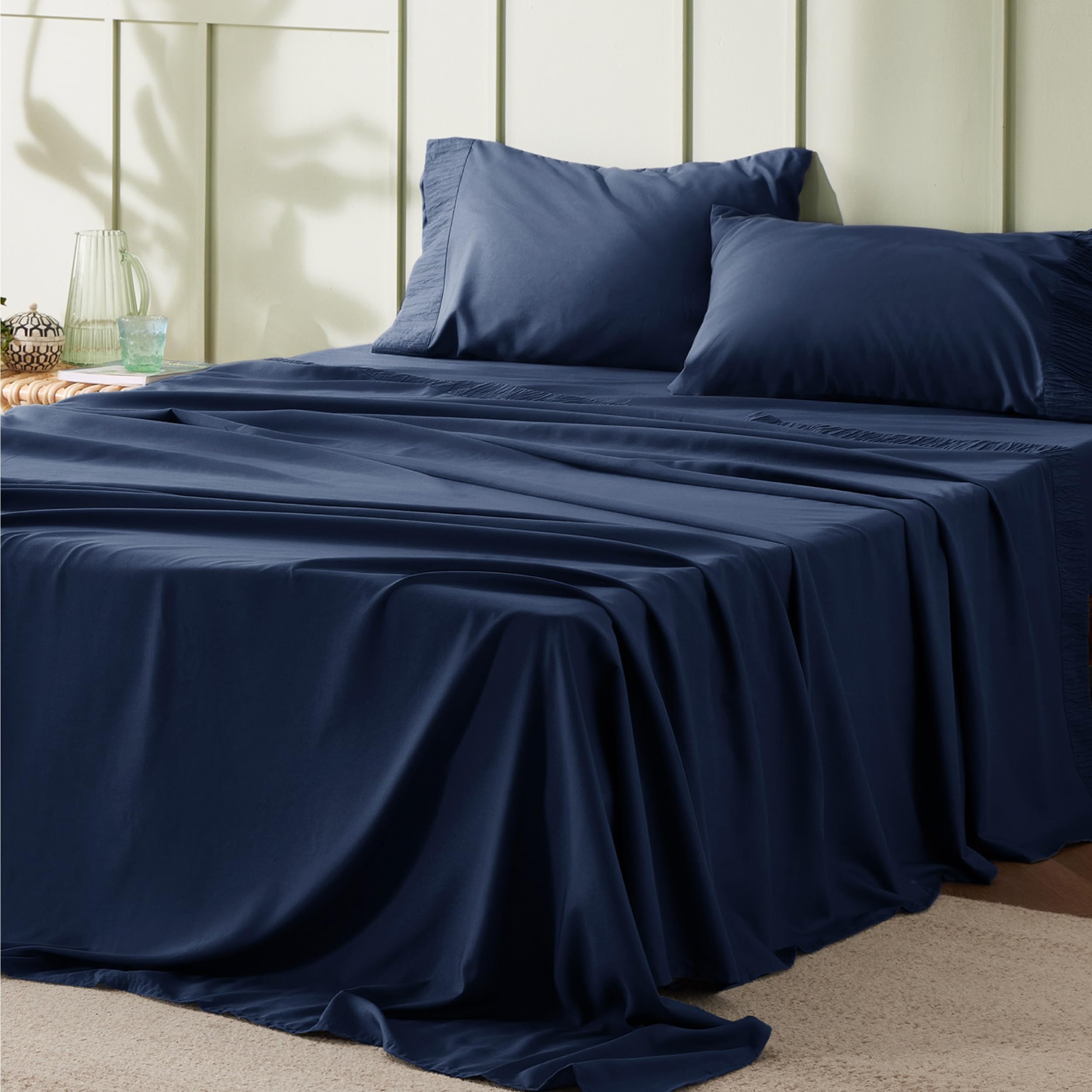 Bedsure King Size Sheets Set - 4 Pieces Soft King Sheets - Breathable & Cooling - Hotel Luxury - Easy Care Polyester Microfiber Bedding for Kids, Women, Men, Linen