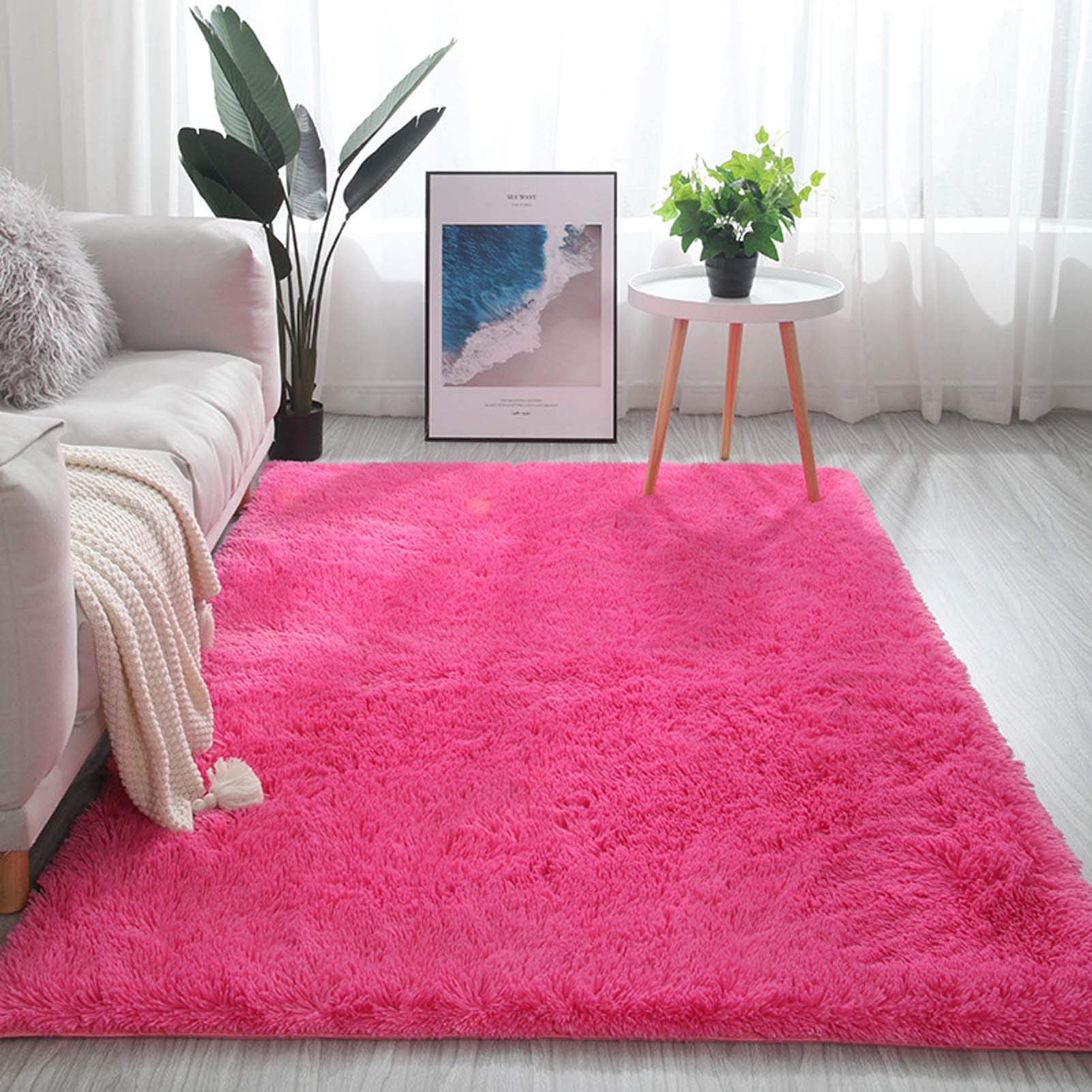 Luxury Fluffy Area Rugs 47 x 79 inch, Ultra Soft Shaggy Rug Plush Plush Carpet for Bedroom Kids Girls Boys Baby Living Room, Anti-Slip Floor Mat