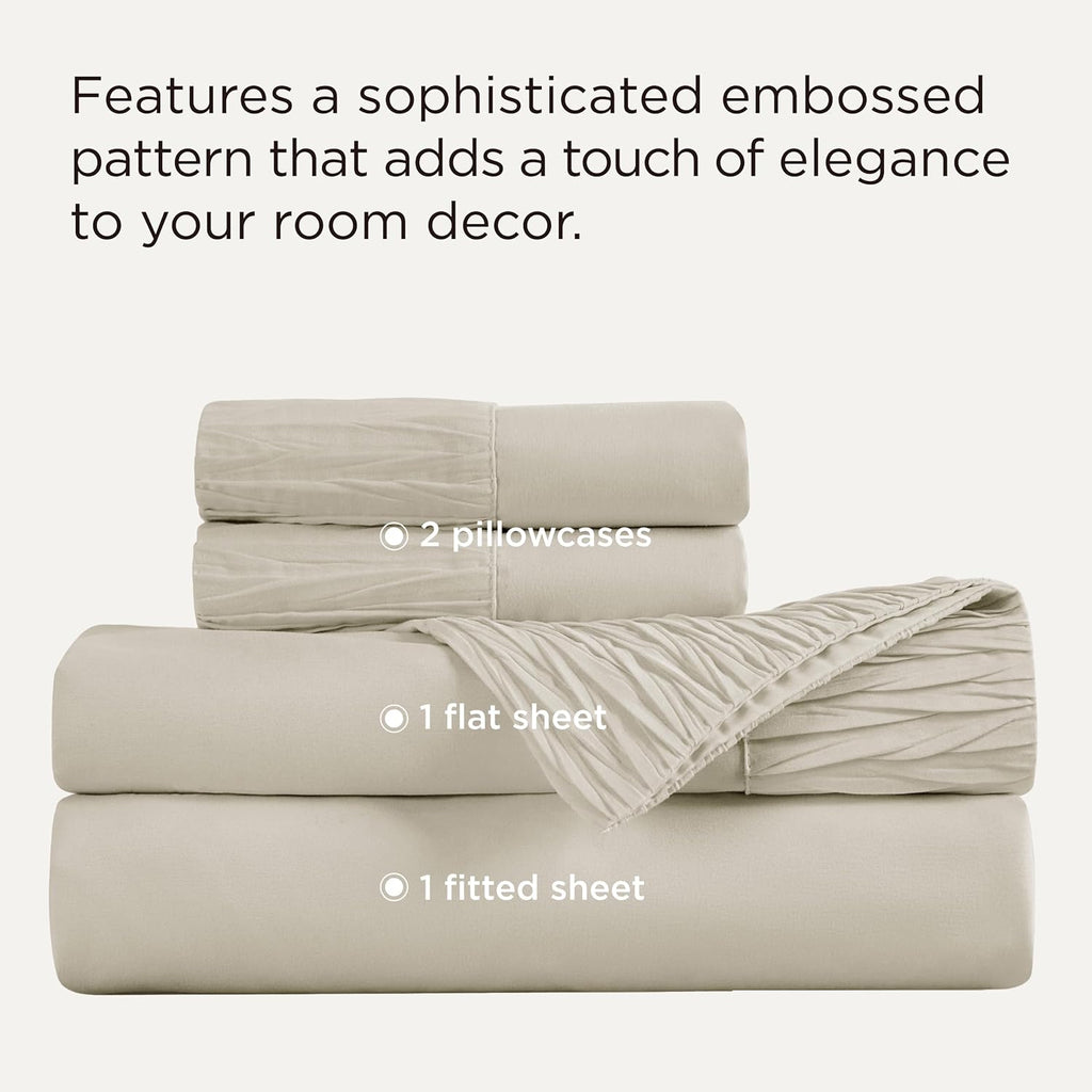 Bedsure King Size Sheets Set - 4 Pieces Soft King Sheets - Breathable & Cooling - Hotel Luxury - Easy Care Polyester Microfiber Bedding for Kids, Women, Men, Linen