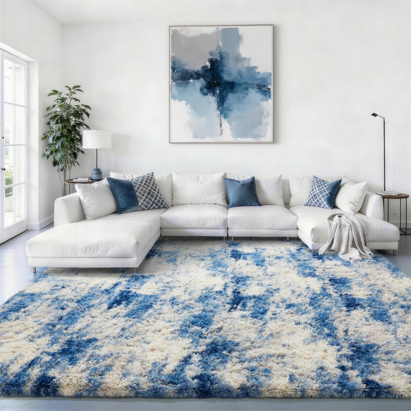 Ophanie Beige Rugs for Living Room Bedroom, 5x8 Fluffy Fuzzy Furry Carpet, Plush Soft Shaggy Bedside Indoor Floor Area Rug for Kids Girls Boys Baby Teen Dorm Nursery Home Decor Aesthetic