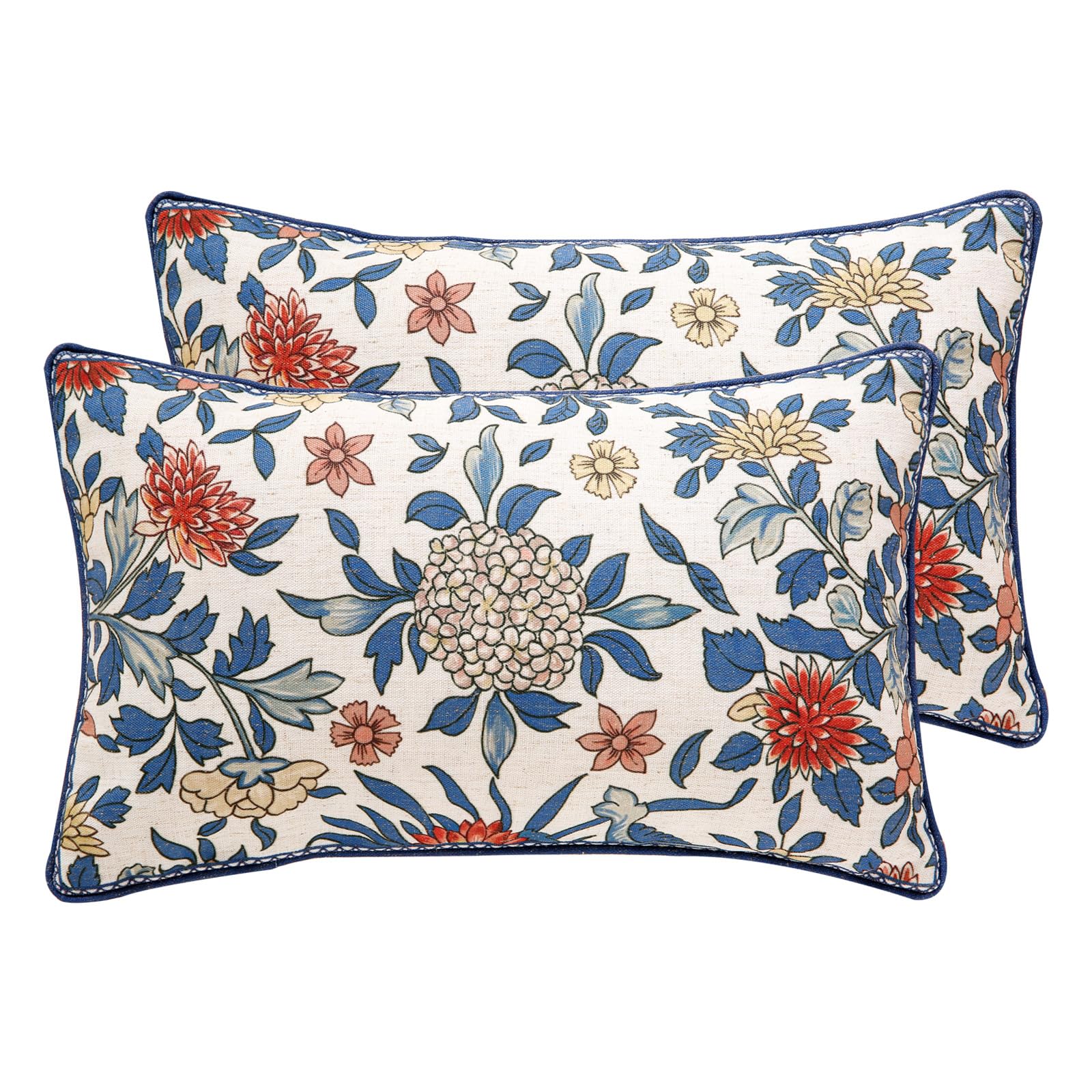 patdrea Designer Throw Pillow Covers for Couch 18"x18",Vintage Linen Pillows Cover with Cheetah Pattern and Luxury Pendant,Farmhouse Decorative Pillowcases for Bed Living Room Outdoor Set of 2