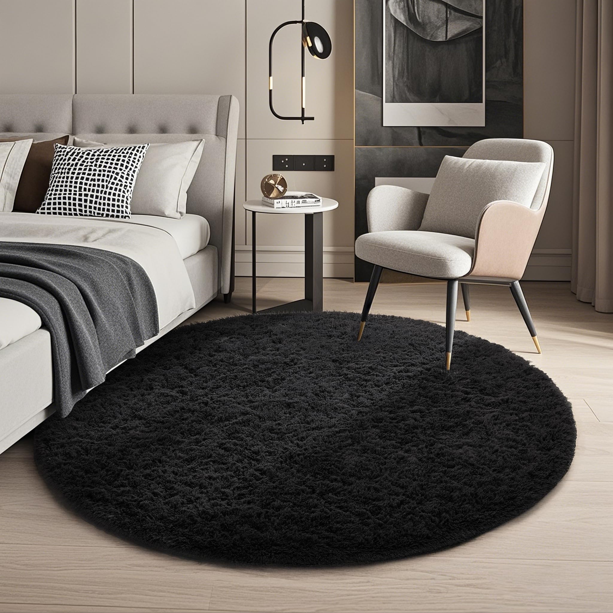 Ophanie Beige Rugs for Living Room Bedroom, 5x8 Fluffy Fuzzy Furry Carpet, Plush Soft Shaggy Bedside Indoor Floor Area Rug for Kids Girls Boys Baby Teen Dorm Nursery Home Decor Aesthetic