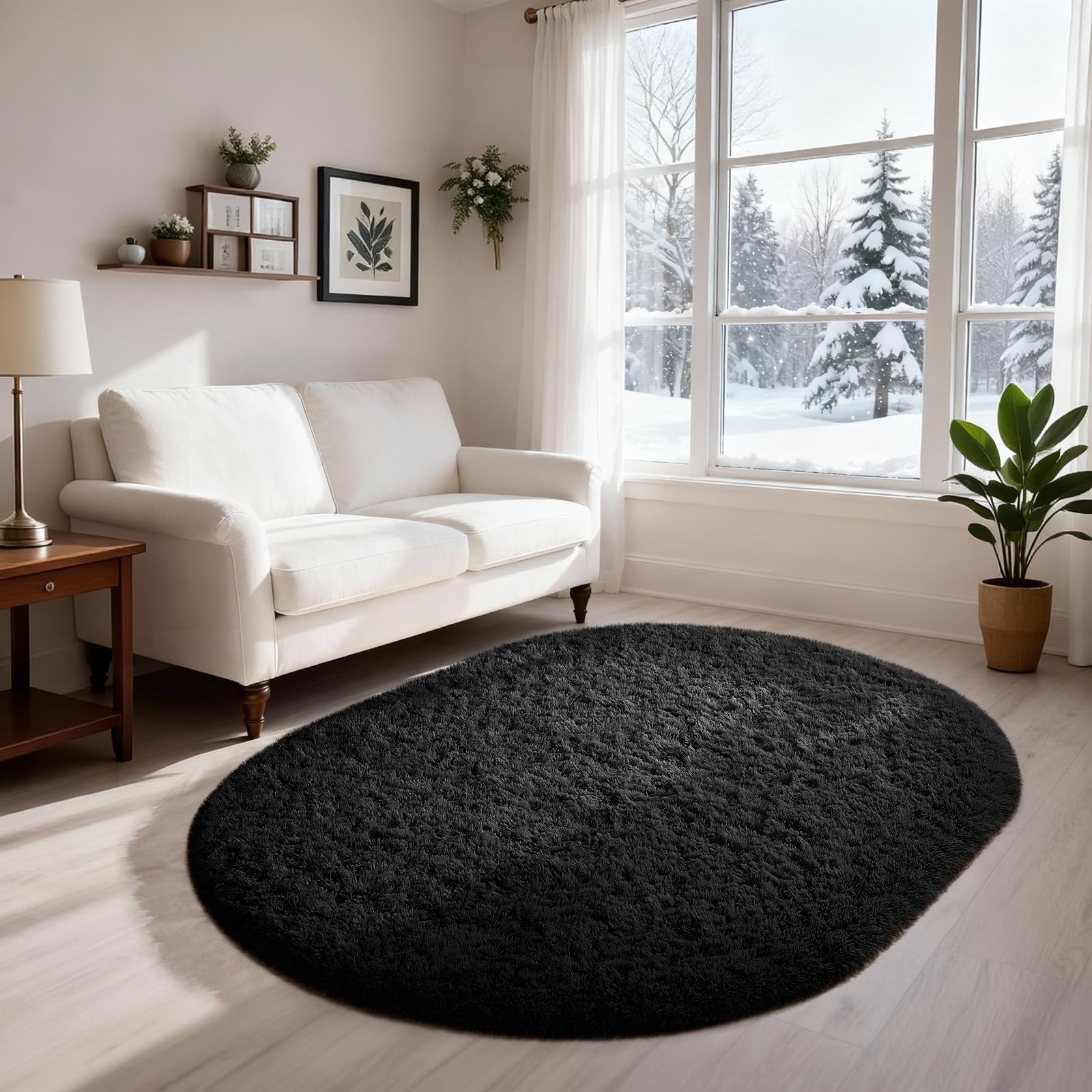 Ophanie Beige Rugs for Living Room Bedroom, 5x8 Fluffy Fuzzy Furry Carpet, Plush Soft Shaggy Bedside Indoor Floor Area Rug for Kids Girls Boys Baby Teen Dorm Nursery Home Decor Aesthetic
