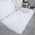 ISEAU Soft Faux Fur Fluffy Area Rug, Luxury Fuzzy Sheepskin Carpet Rugs for Bedroom Living Room, Shaggy Silky Plush Carpet Bedside Rug Floor Mat, 2ft x 3ft, White