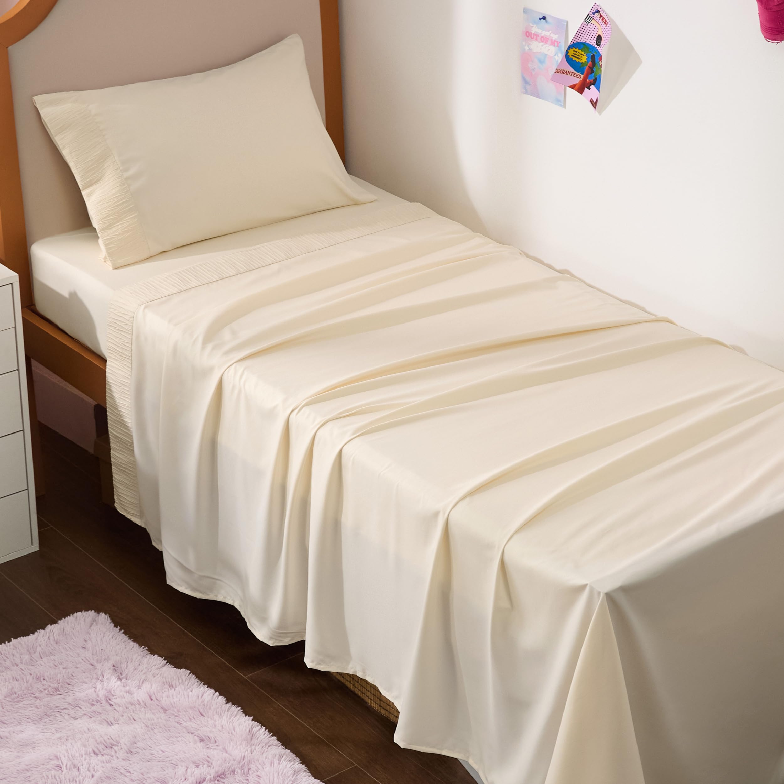 Bedsure King Size Sheets Set - 4 Pieces Soft King Sheets - Breathable & Cooling - Hotel Luxury - Easy Care Polyester Microfiber Bedding for Kids, Women, Men, Linen