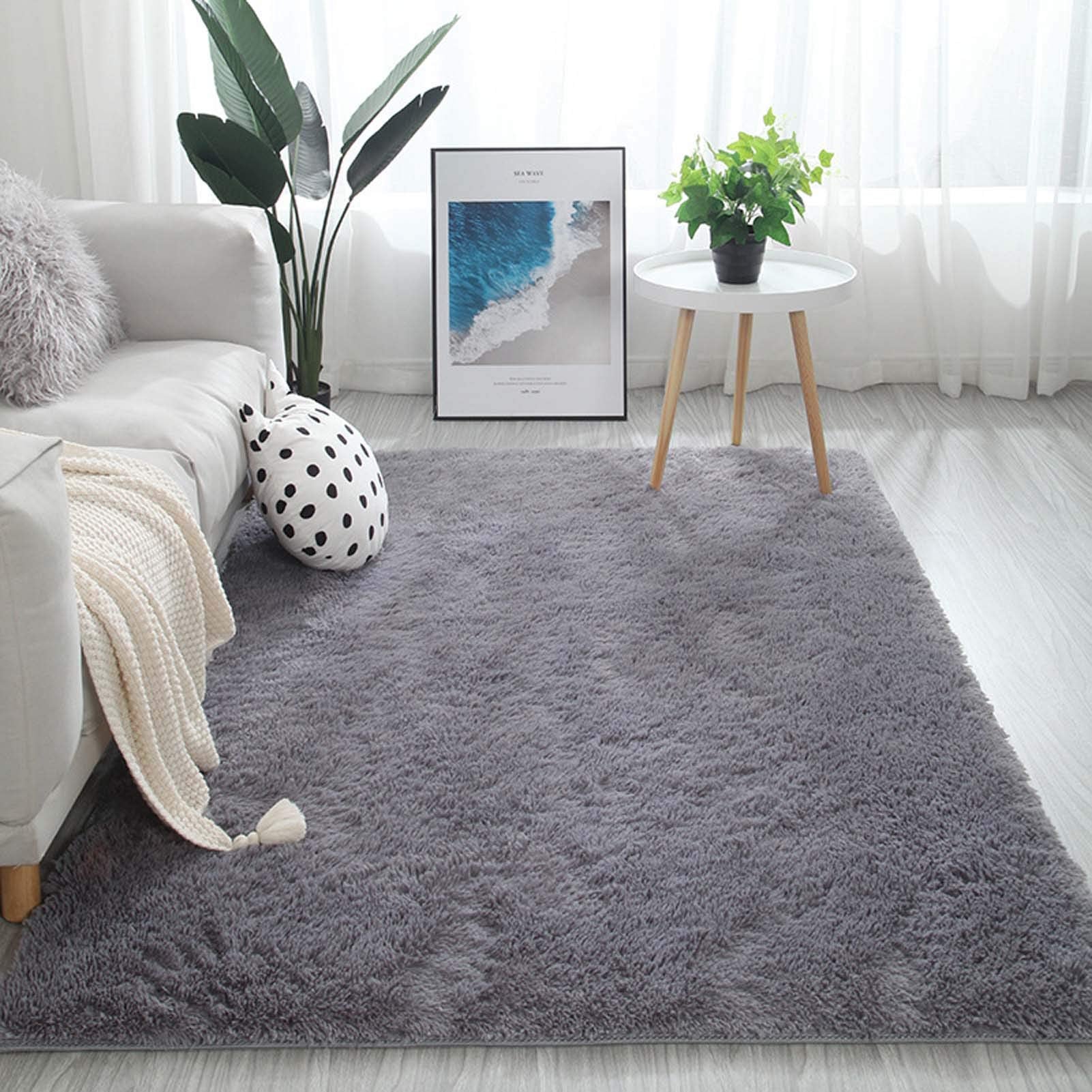 Luxury Fluffy Area Rugs 47 x 79 inch, Ultra Soft Shaggy Rug Plush Plush Carpet for Bedroom Kids Girls Boys Baby Living Room, Anti-Slip Floor Mat