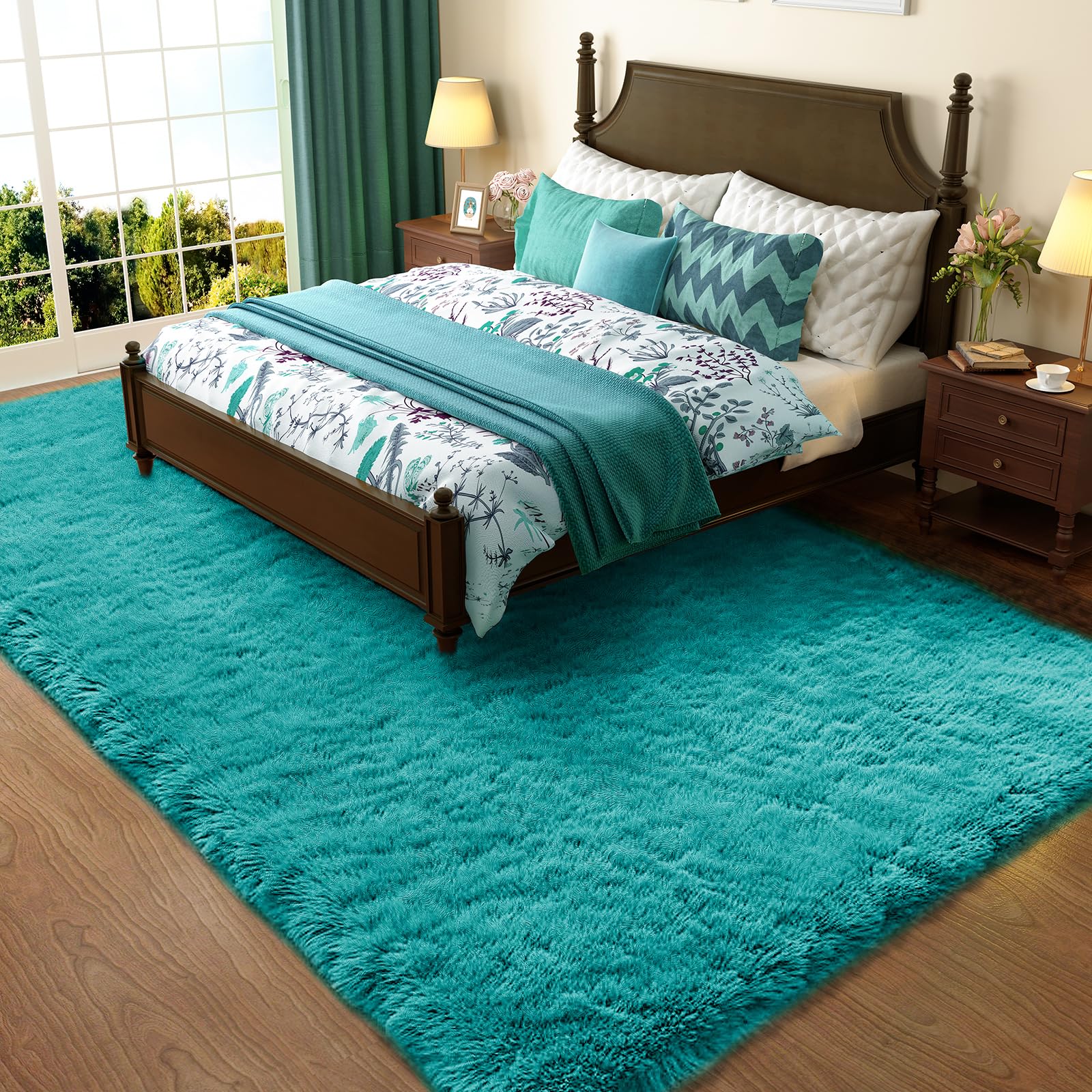 Ophanie Beige Rugs for Living Room Bedroom, 5x8 Fluffy Fuzzy Furry Carpet, Plush Soft Shaggy Bedside Indoor Floor Area Rug for Kids Girls Boys Baby Teen Dorm Nursery Home Decor Aesthetic