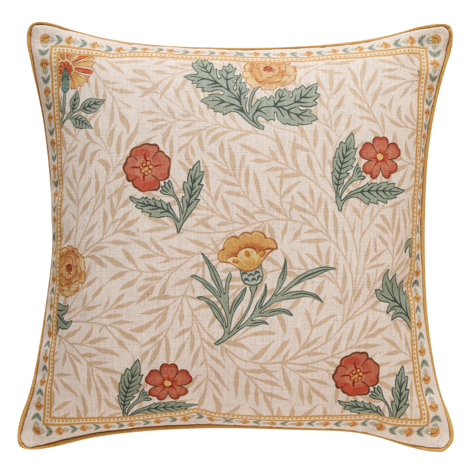 patdrea Designer Throw Pillow Covers for Couch 18"x18",Vintage Linen Pillows Cover with Cheetah Pattern and Luxury Pendant,Farmhouse Decorative Pillowcases for Bed Living Room Outdoor Set of 2