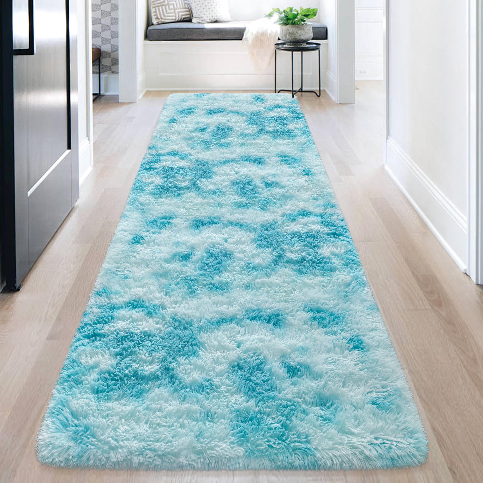5x8 Ft Light Grey Large Area Rugs for Bedroom,Fluffy Furry Rug Floor Carpets Shaggy Playing Mat for Kids Baby Girls Room Nursery Home Decor Tie Dyed Gray Thick Rugs Fuzzy Home Decor