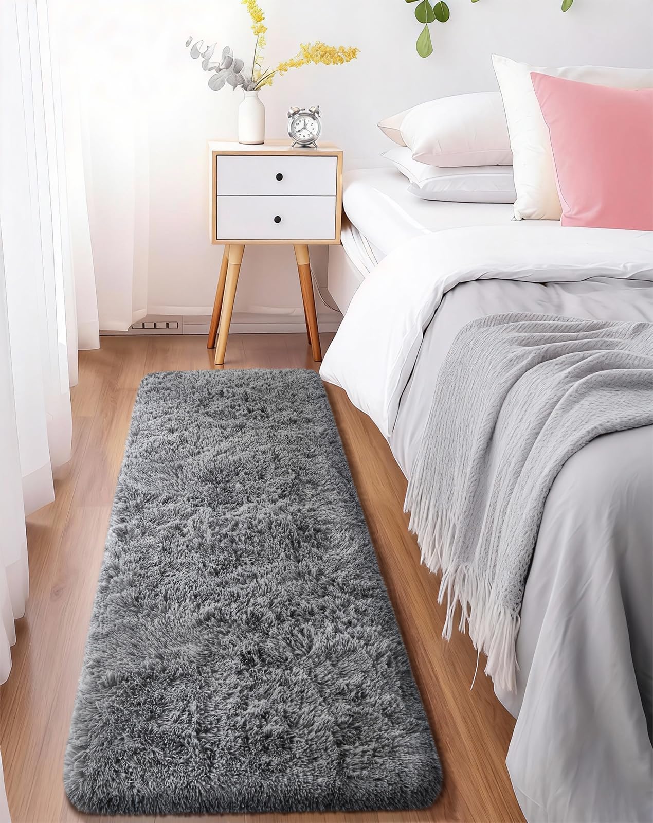 Ophanie Beige Rugs for Living Room Bedroom, 5x8 Fluffy Fuzzy Furry Carpet, Plush Soft Shaggy Bedside Indoor Floor Area Rug for Kids Girls Boys Baby Teen Dorm Nursery Home Decor Aesthetic