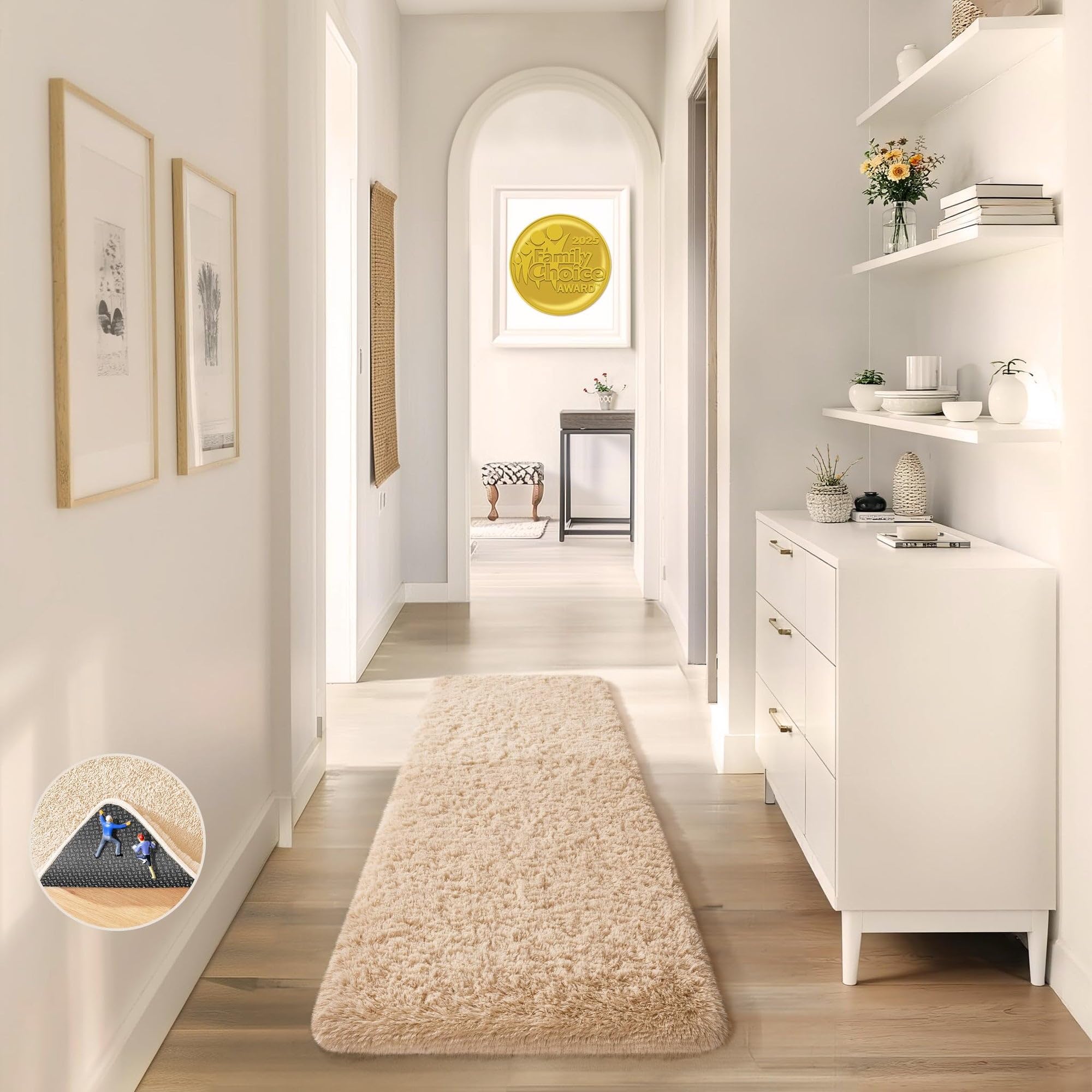 Ophanie Beige Rugs for Living Room Bedroom, 5x8 Fluffy Fuzzy Furry Carpet, Plush Soft Shaggy Bedside Indoor Floor Area Rug for Kids Girls Boys Baby Teen Dorm Nursery Home Decor Aesthetic
