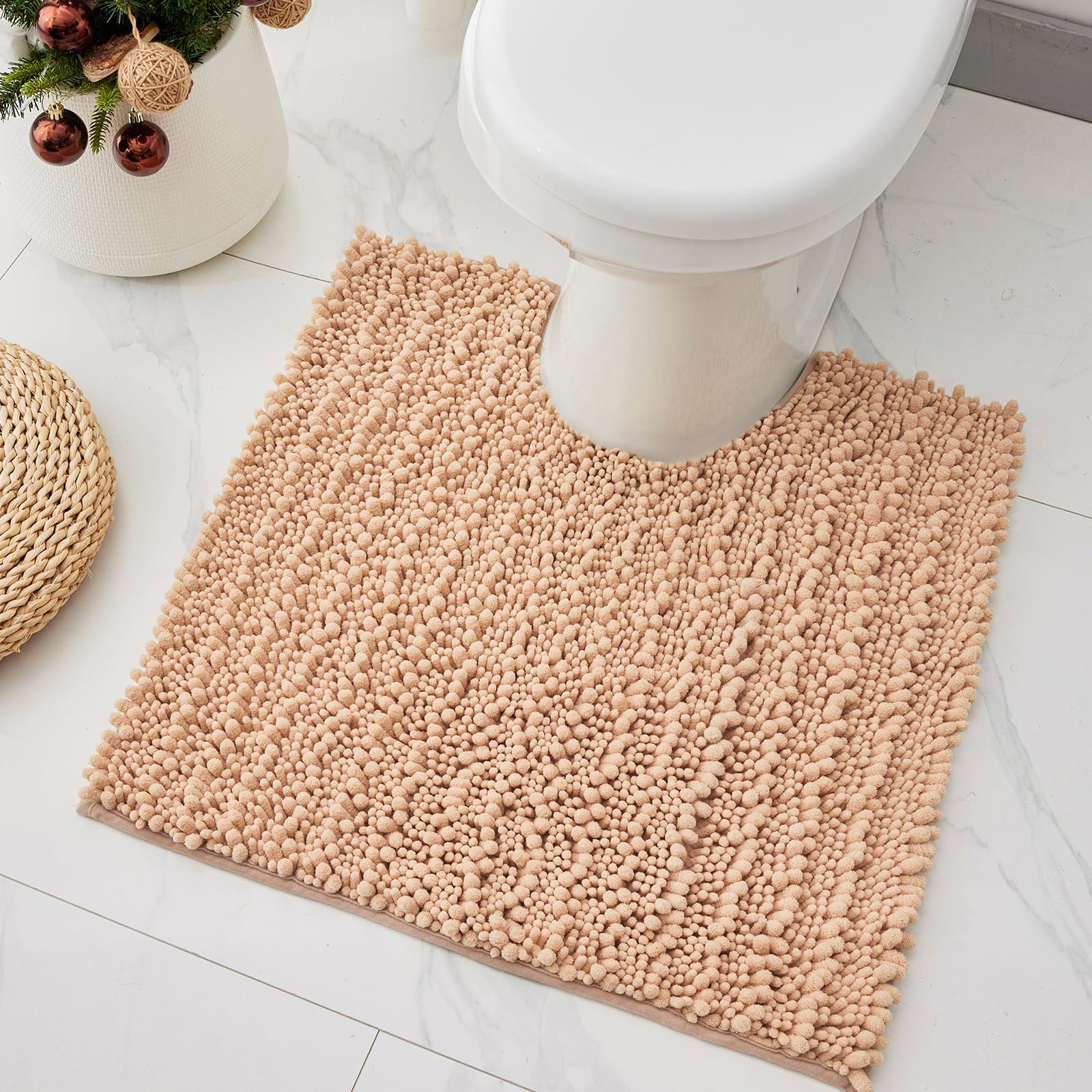 Bathroom Rugs Non Slip Washable 70x24, Extra Thick Soft Chenille Absorbent Bath Mat, High Density Barrier Non Slip Backing, Quick Dry Plush Shaggy Floor Carpet for Tub&Shower, White