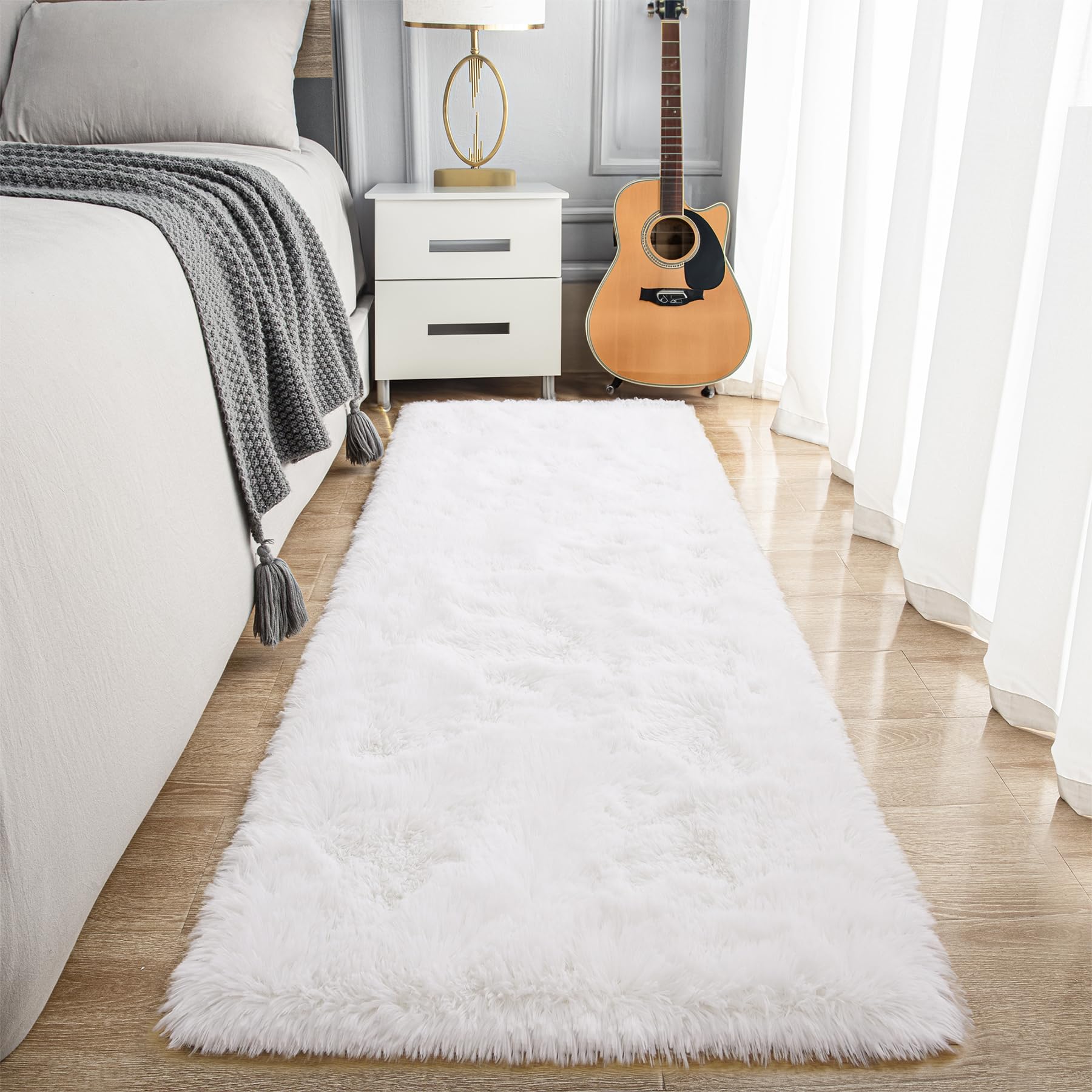 8x10 Extra Large Green Area Rug for Living Room Bedroom Dining Room, Fluffy Shag Soft Plush Furry Carpet Solid Color, Non-Slip Indoor Floor Mat for Kids Home Decor