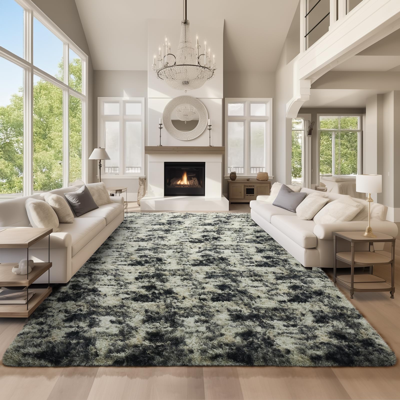 Ophanie Beige Rugs for Living Room Bedroom, 5x8 Fluffy Fuzzy Furry Carpet, Plush Soft Shaggy Bedside Indoor Floor Area Rug for Kids Girls Boys Baby Teen Dorm Nursery Home Decor Aesthetic