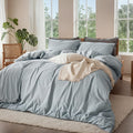 4-Piece Pure Linen Blend Sheet Set, 18" Deep Pocket, Soft Breathable All-Season Bedding for Hot Sleepers