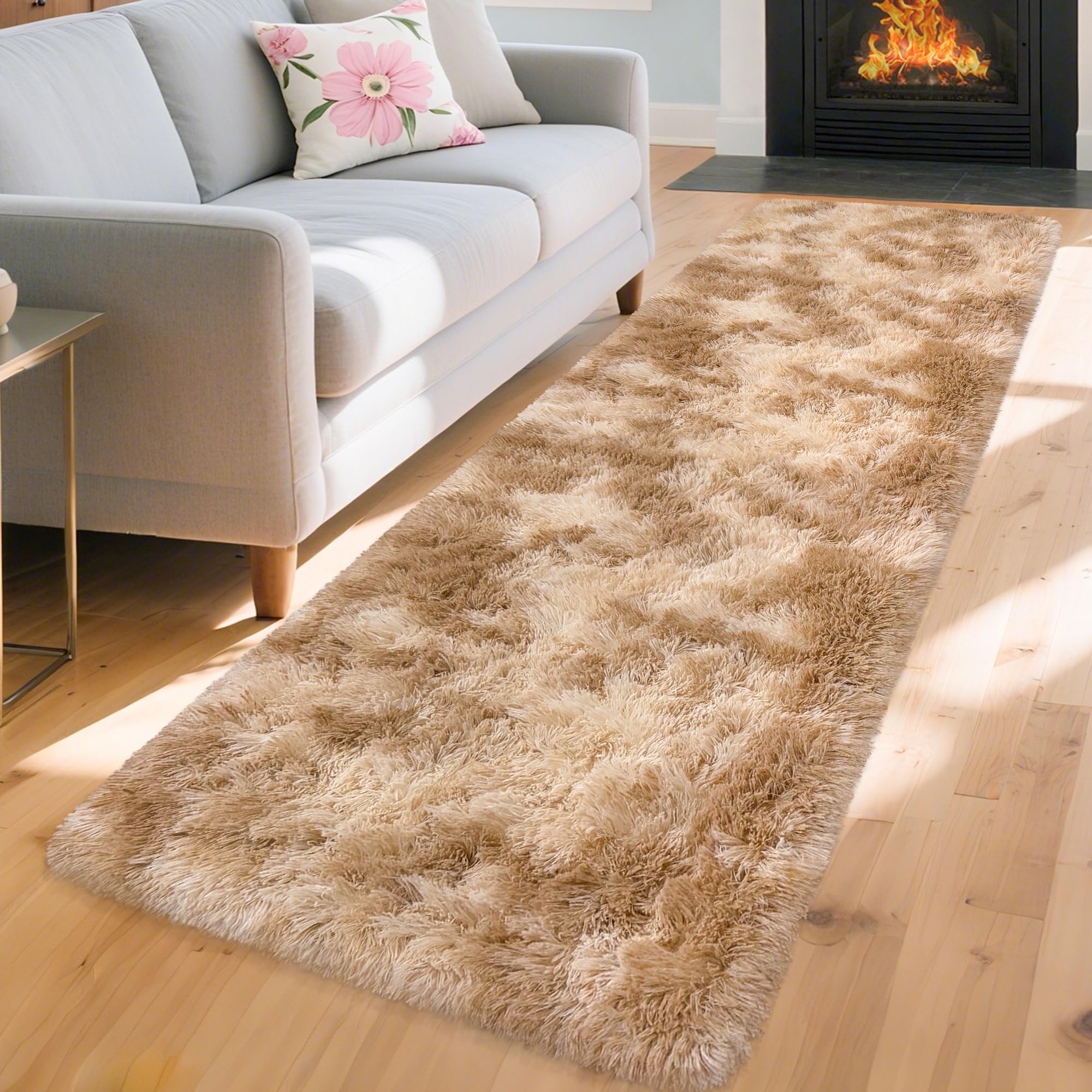 5x8 Ft Light Grey Large Area Rugs for Bedroom,Fluffy Furry Rug Floor Carpets Shaggy Playing Mat for Kids Baby Girls Room Nursery Home Decor Tie Dyed Gray Thick Rugs Fuzzy Home Decor