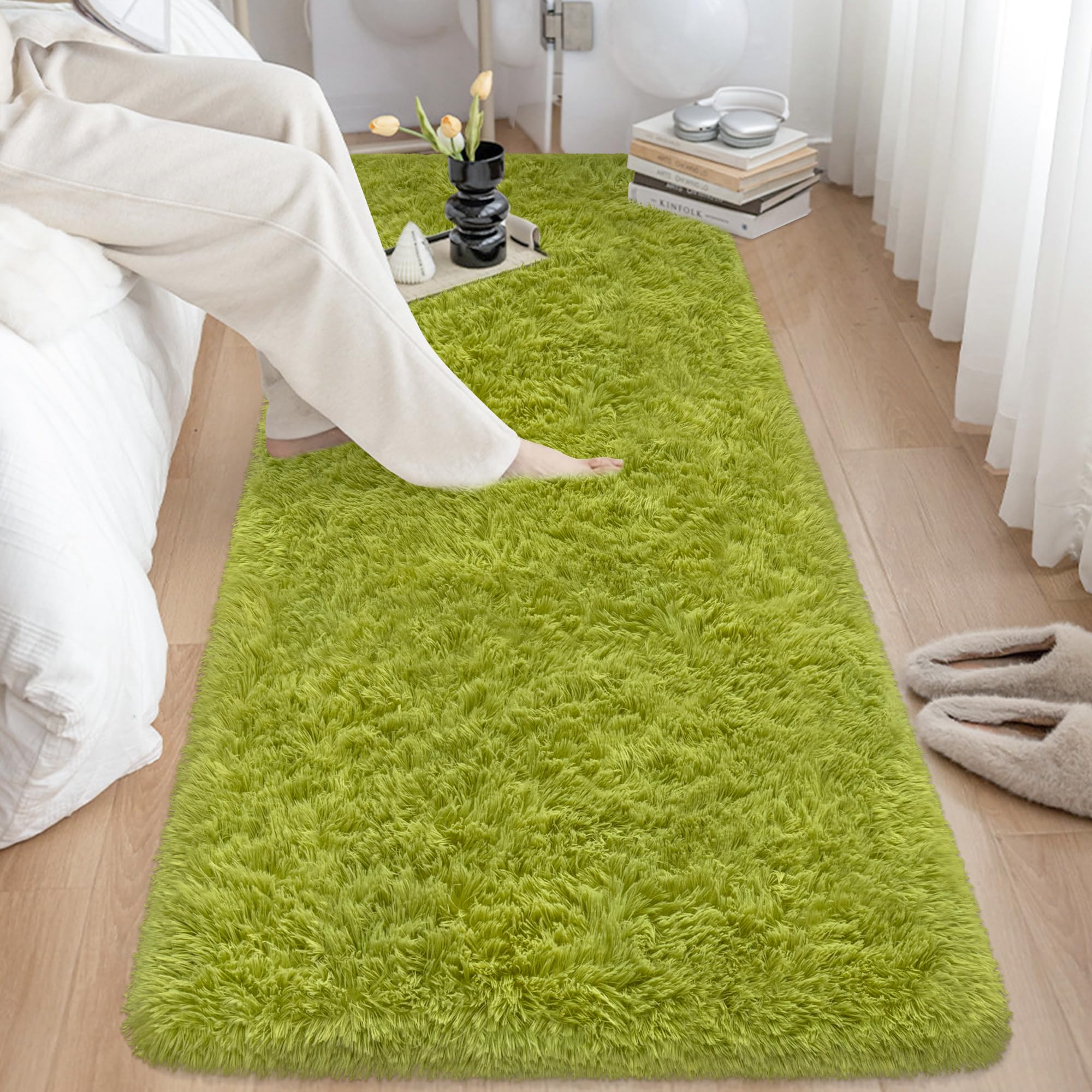 5x8 Ft Light Grey Large Area Rugs for Bedroom,Fluffy Furry Rug Floor Carpets Shaggy Playing Mat for Kids Baby Girls Room Nursery Home Decor Tie Dyed Gray Thick Rugs Fuzzy Home Decor