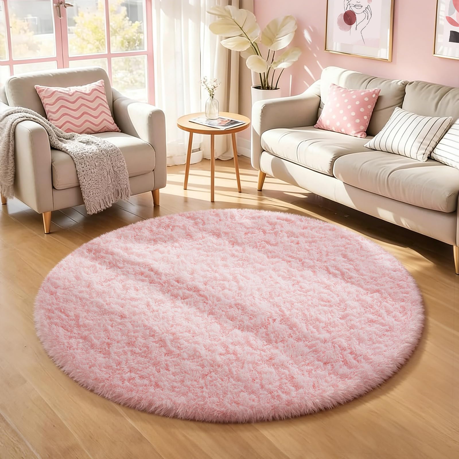 Ophanie Beige Rugs for Living Room Bedroom, 5x8 Fluffy Fuzzy Furry Carpet, Plush Soft Shaggy Bedside Indoor Floor Area Rug for Kids Girls Boys Baby Teen Dorm Nursery Home Decor Aesthetic