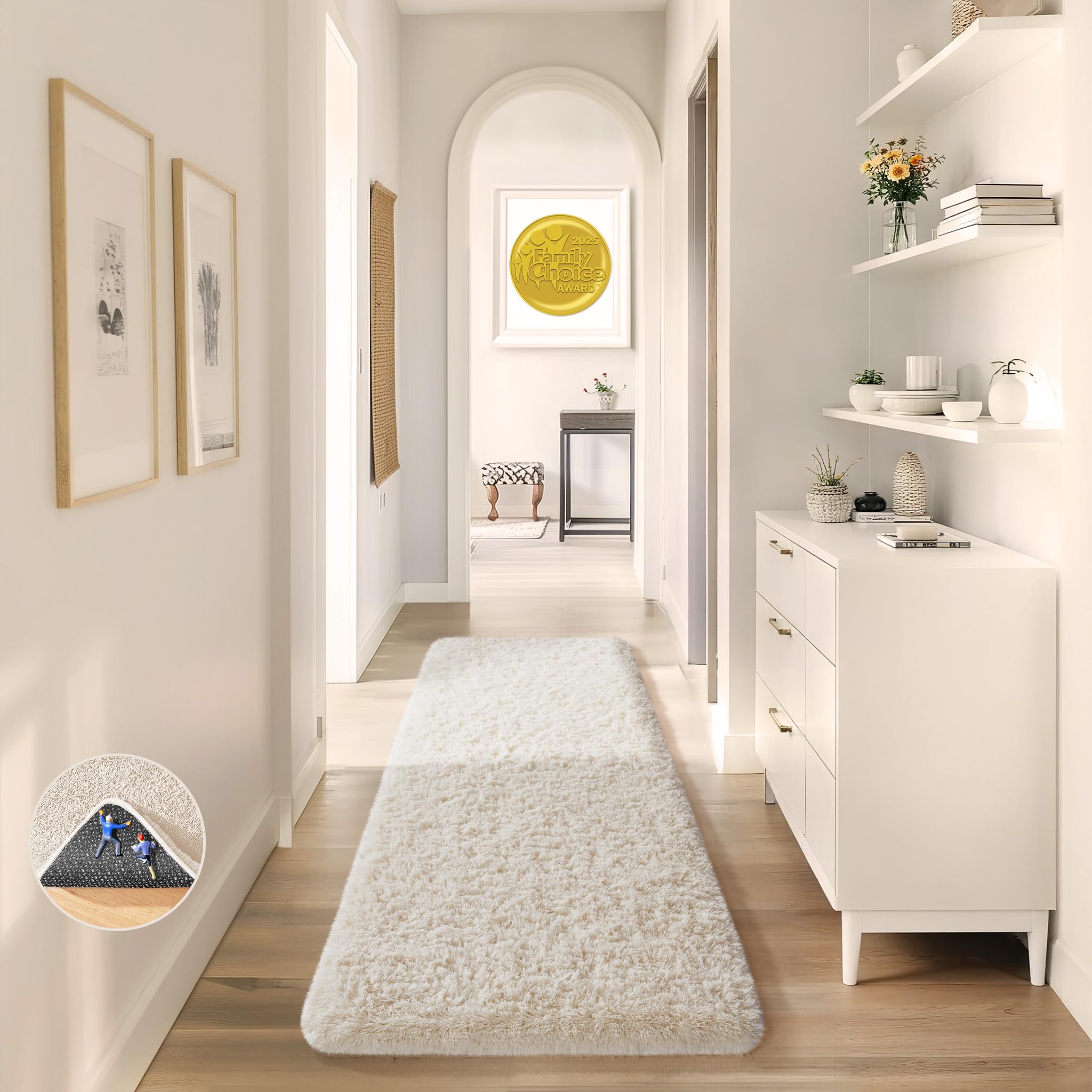 Ophanie Beige Rugs for Living Room Bedroom, 5x8 Fluffy Fuzzy Furry Carpet, Plush Soft Shaggy Bedside Indoor Floor Area Rug for Kids Girls Boys Baby Teen Dorm Nursery Home Decor Aesthetic